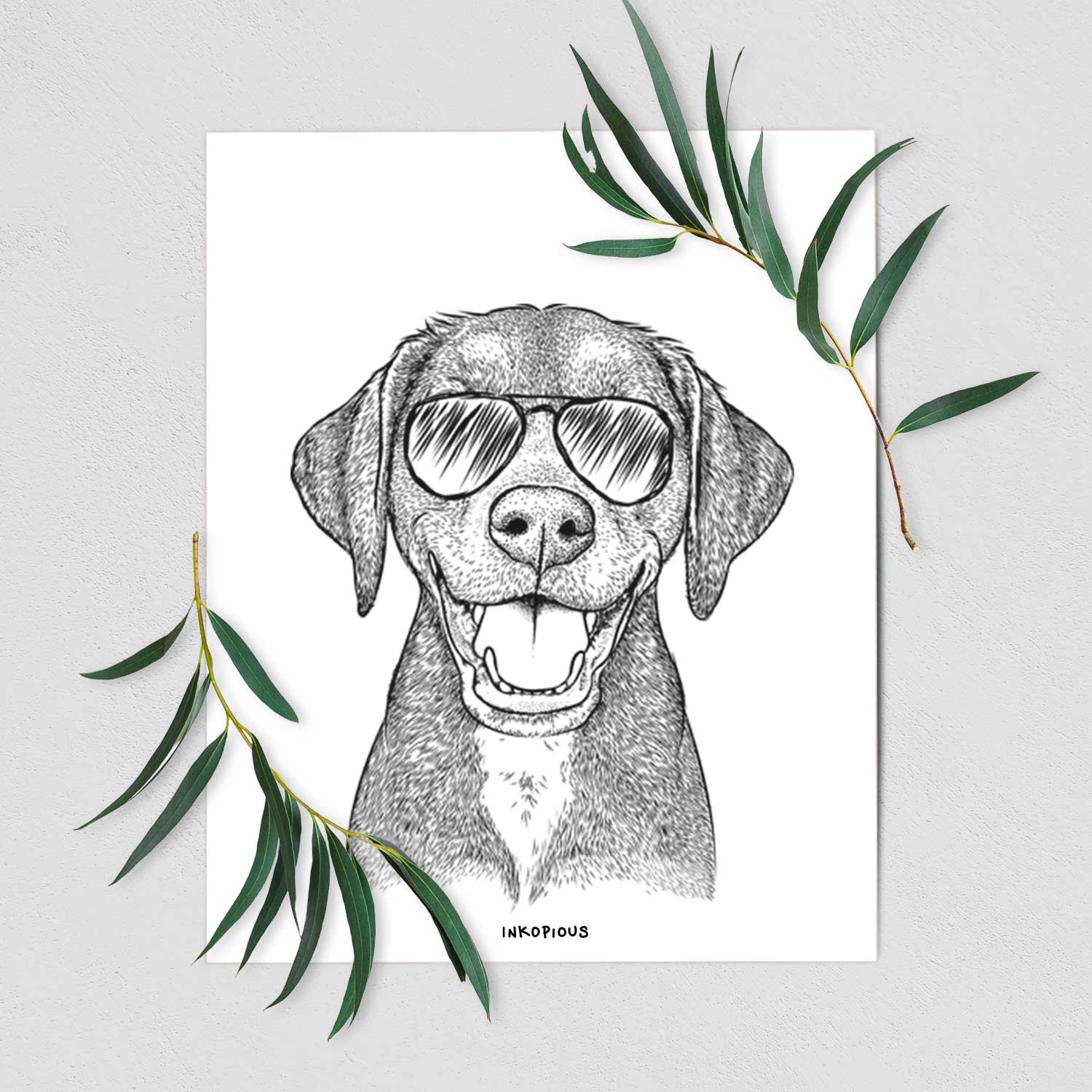 Beaver the Hound Mix Art Print