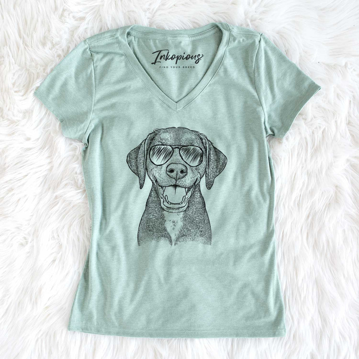 Aviator Beaver the Hound Mix - Women's V-neck Shirt