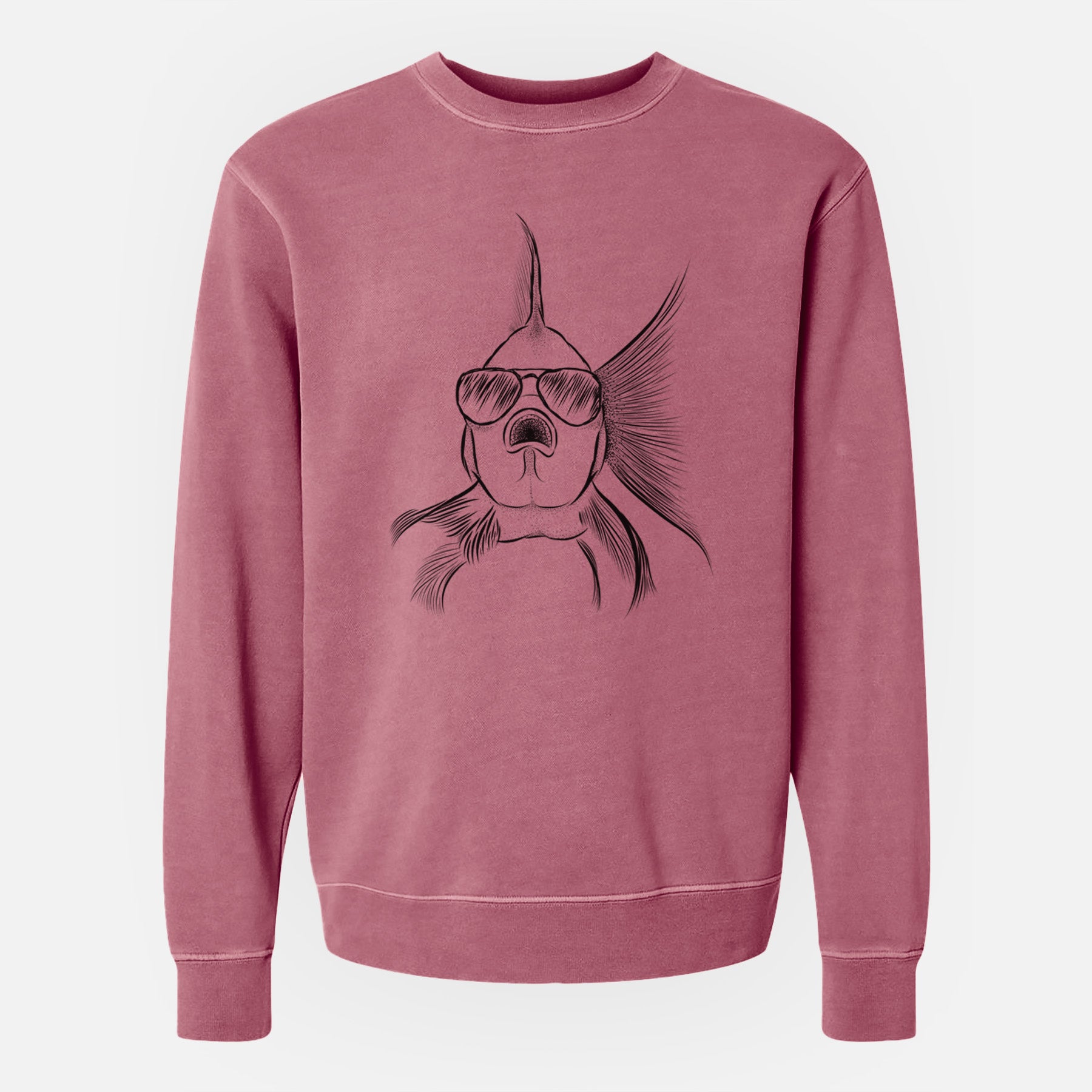 Aviator Beefcake the Goldfish - Unisex Pigment Dyed Crew Sweatshirt