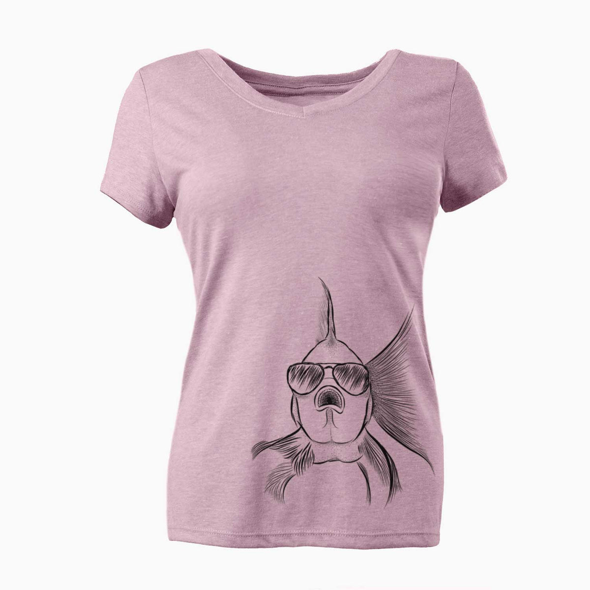 Aviator Beefcake the Goldfish - Women's V-neck Shirt