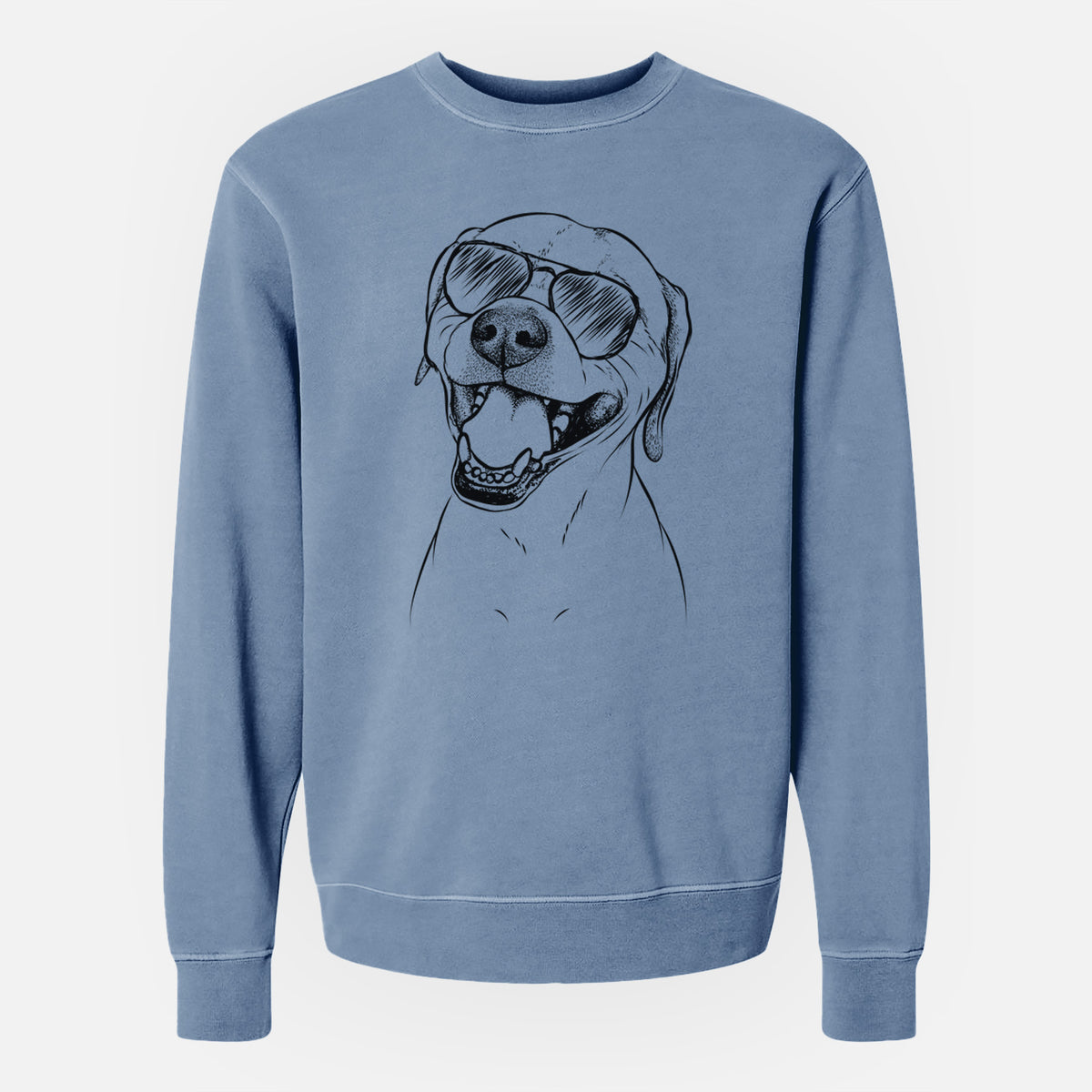 Aviator Beemer the Boxer Pitbull Terrier Mix - Unisex Pigment Dyed Crew Sweatshirt