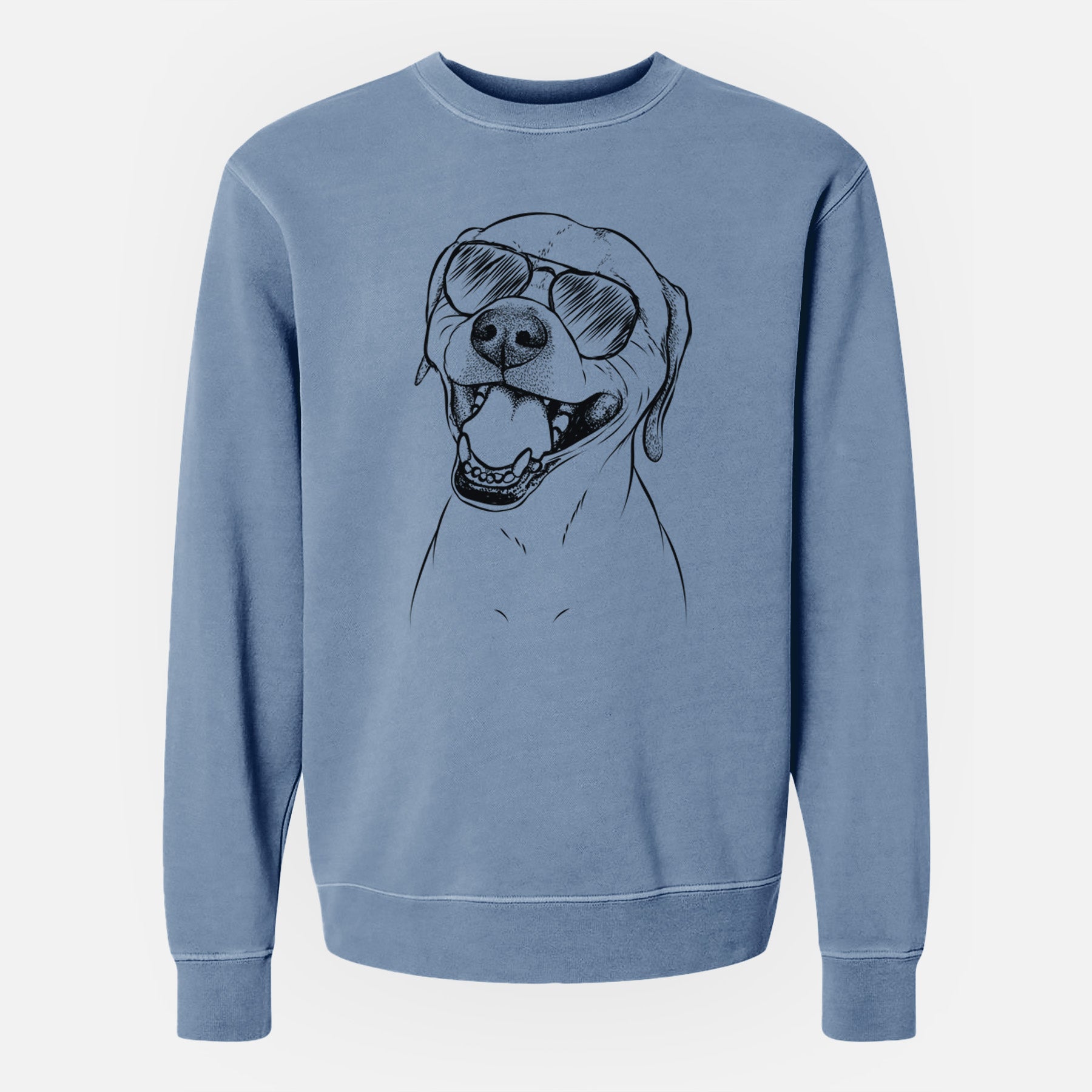 Aviator Beemer the Boxer Pitbull Terrier Mix - Unisex Pigment Dyed Crew Sweatshirt