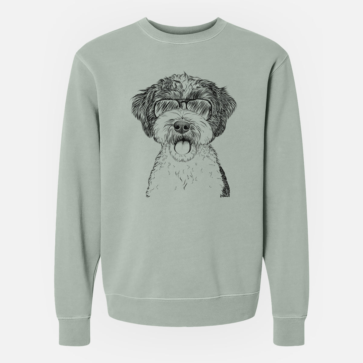 Aviator Bella the Cockapoo - Unisex Pigment Dyed Crew Sweatshirt