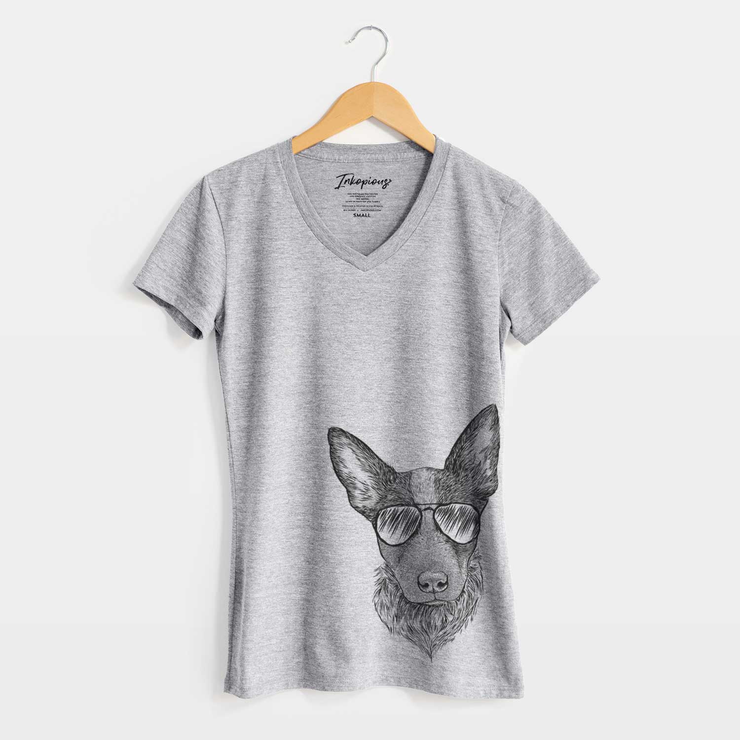 Aviator Bella the Blue Heeler Puppy - Women's V-neck Shirt