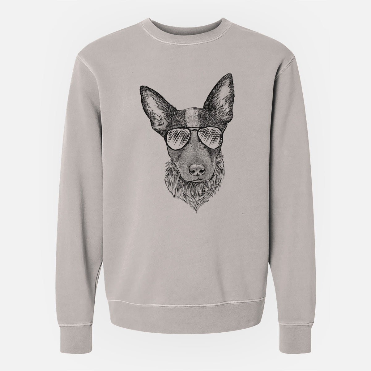 Aviator Bella the Blue Heeler Puppy - Unisex Pigment Dyed Crew Sweatshirt
