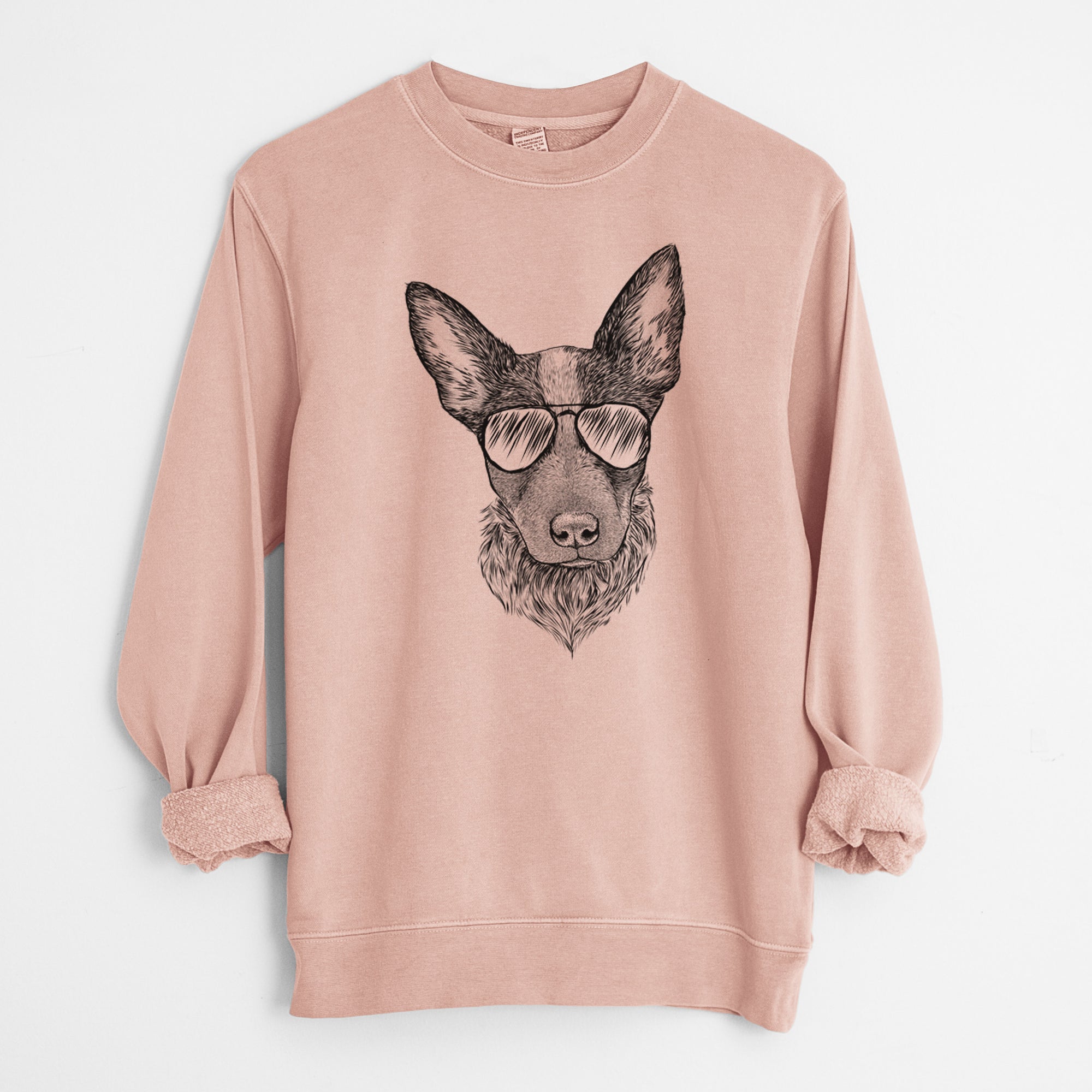 Aviator Bella the Blue Heeler Puppy - Unisex Pigment Dyed Crew Sweatshirt