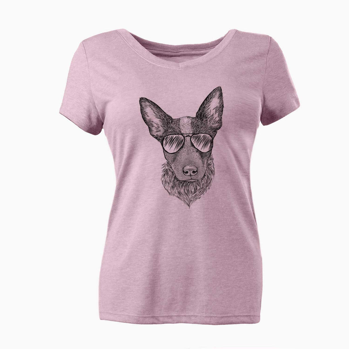 Aviator Bella the Blue Heeler Puppy - Women's V-neck Shirt