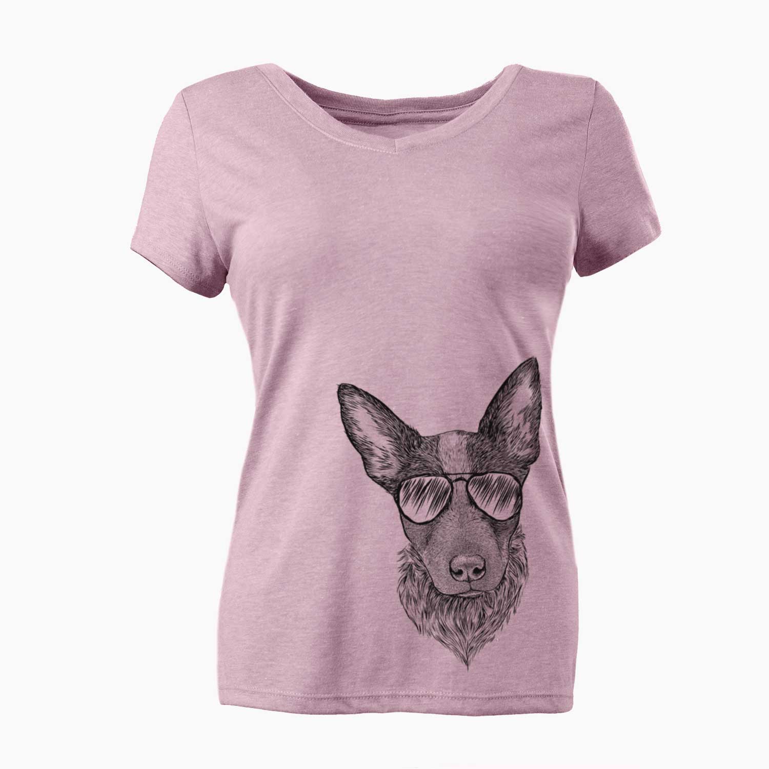 Aviator Bella the Blue Heeler Puppy - Women's V-neck Shirt