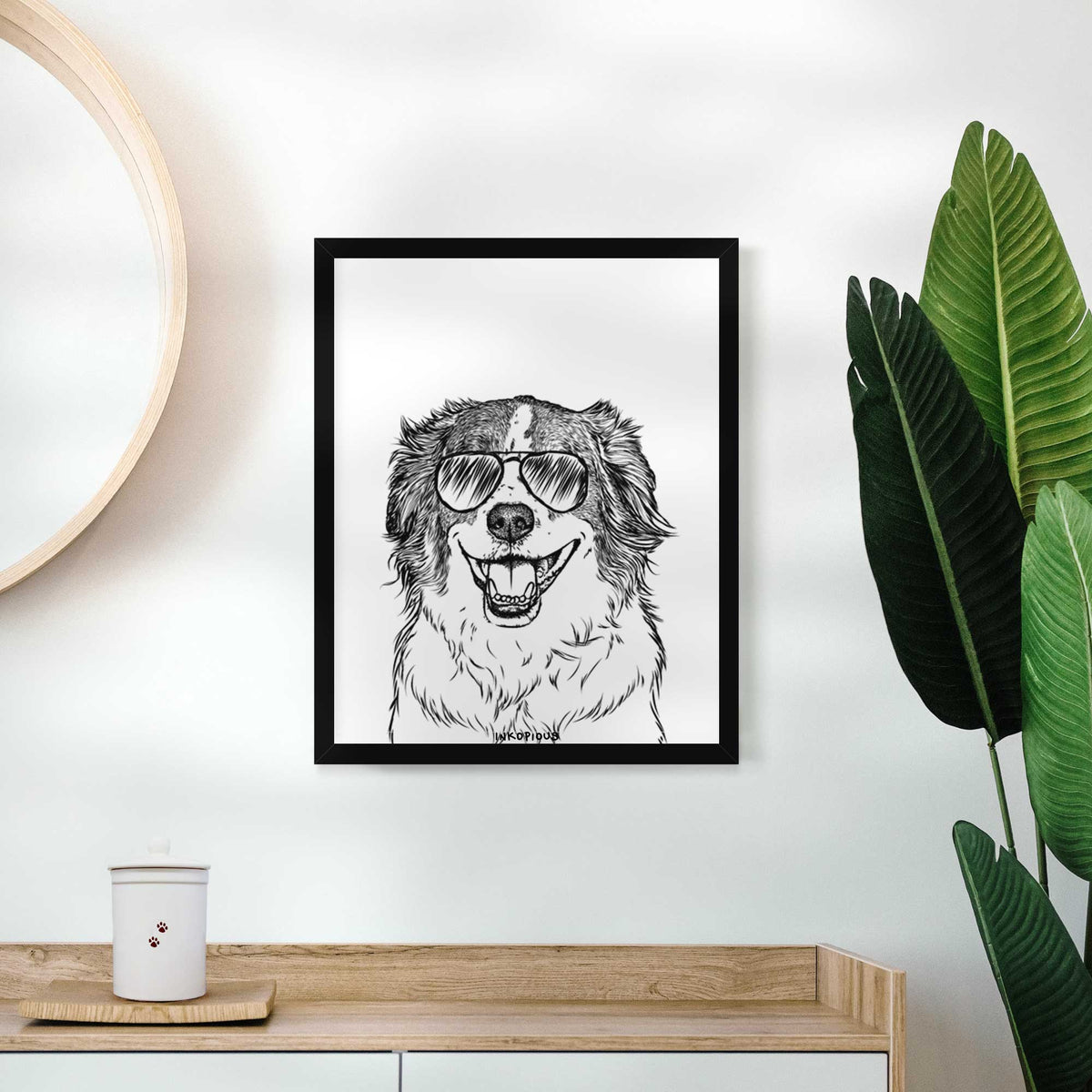 Belle the Australian Shepherd Mix Art Print