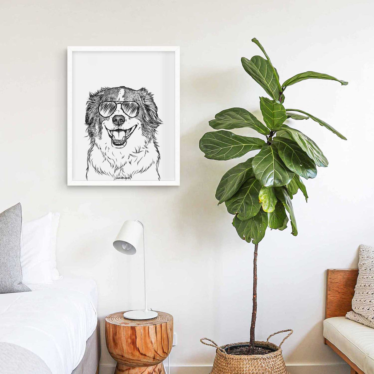 Belle the Australian Shepherd Mix Art Print