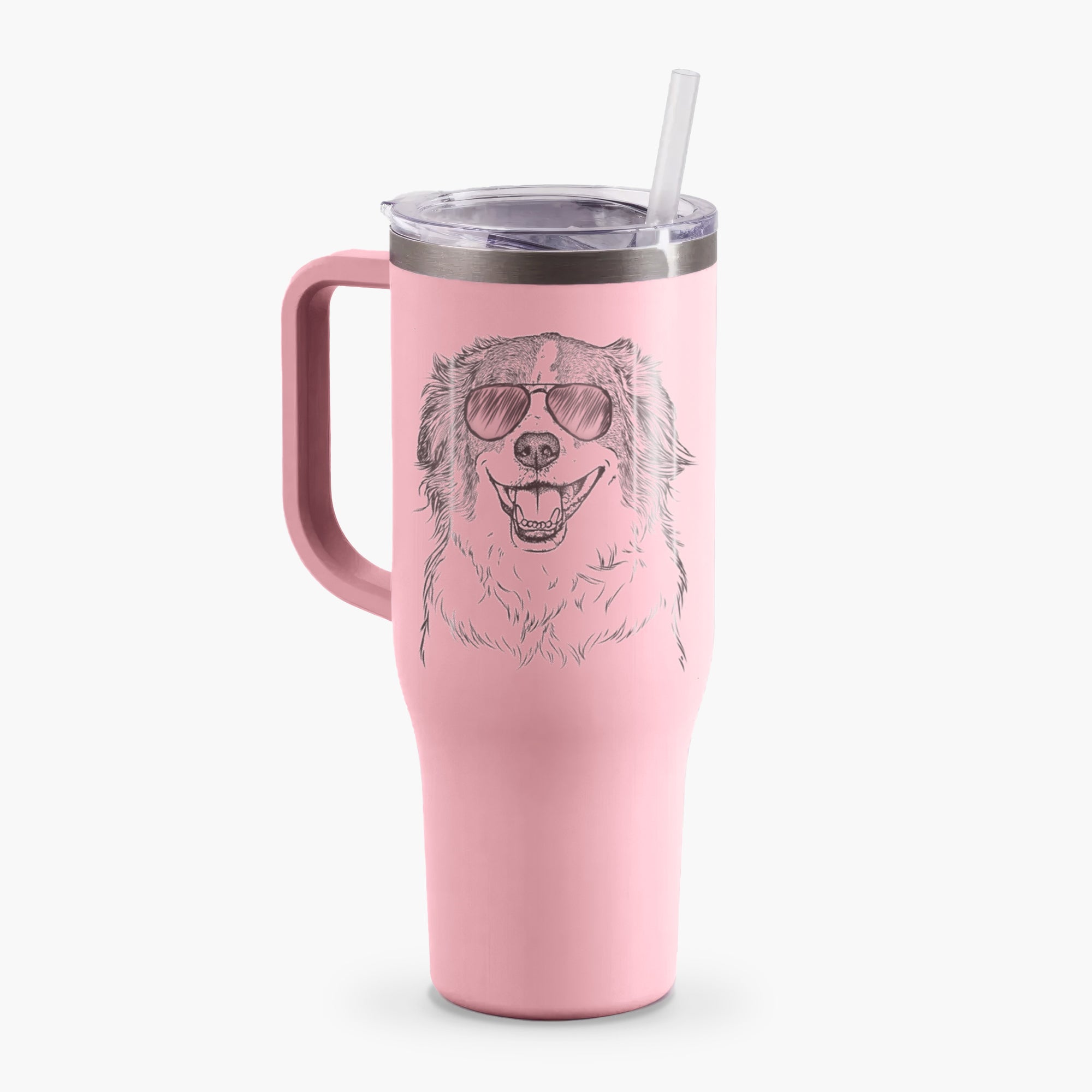 Belle the Australian Shepherd Mix - 40oz Tumbler with Handle