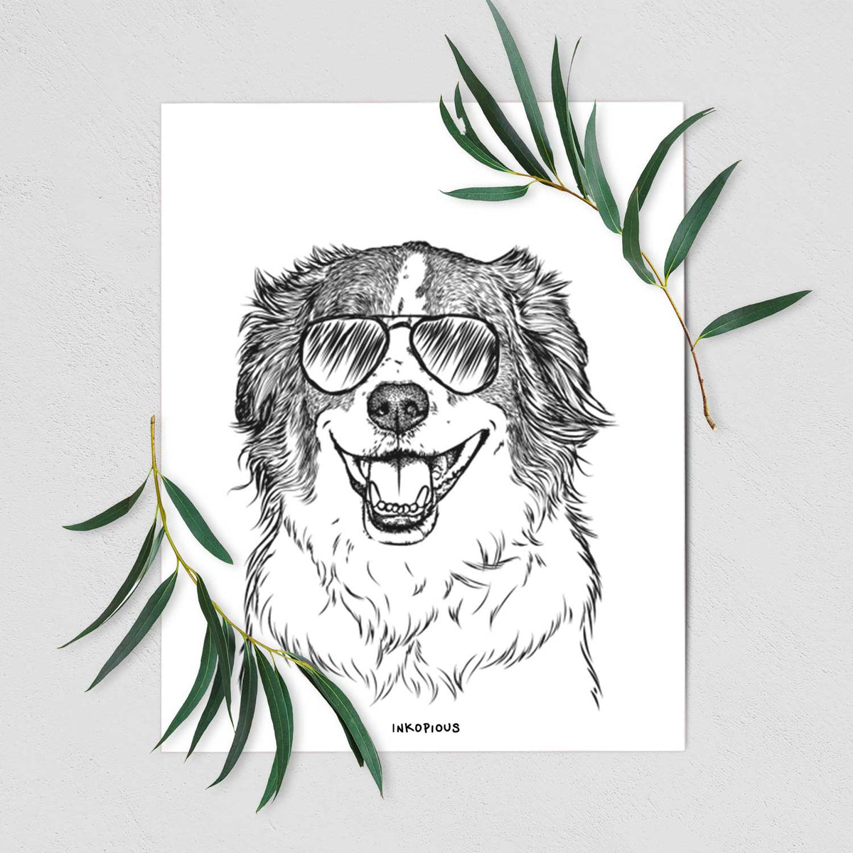 Belle the Australian Shepherd Mix Art Print