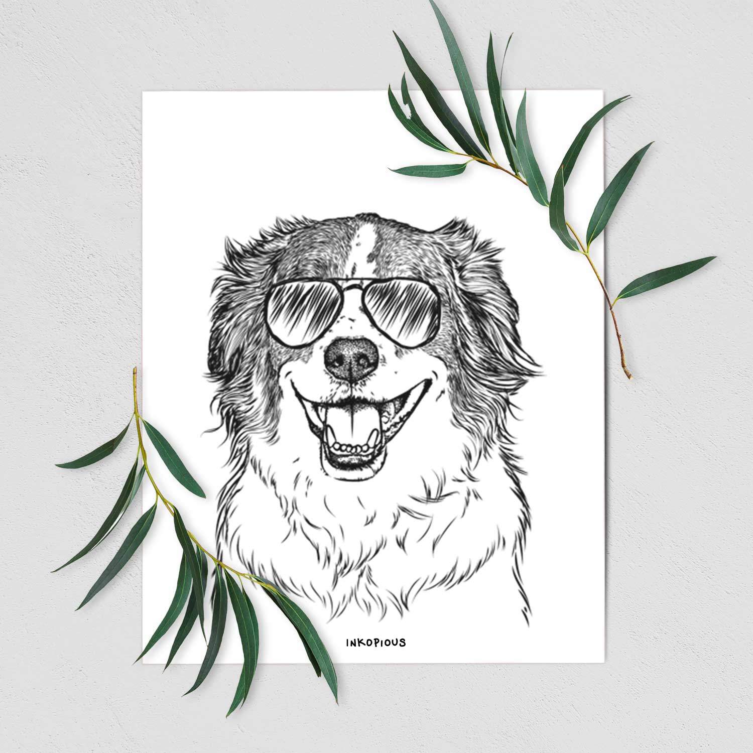 Belle the Australian Shepherd Mix Art Print