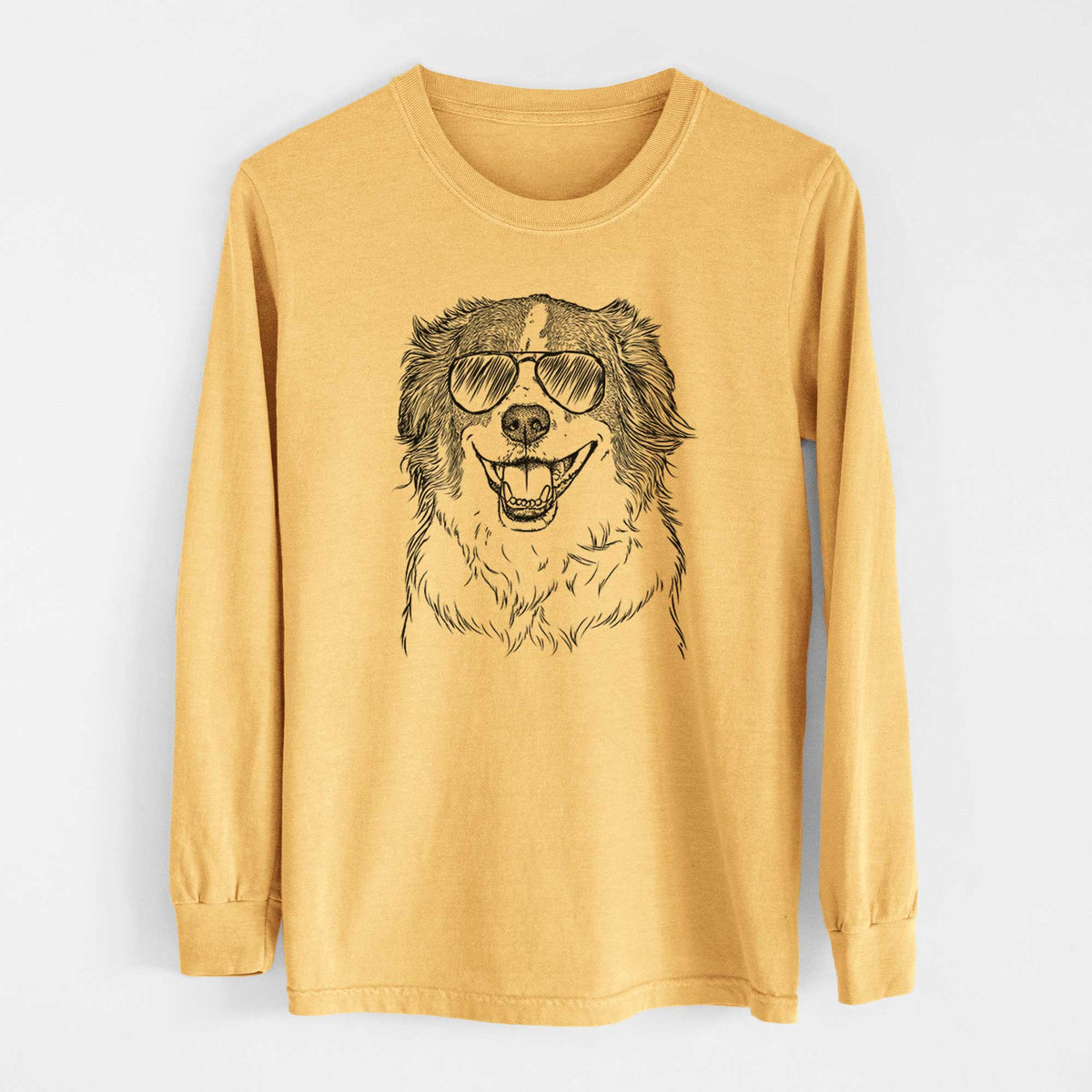 Aviators Belle the Australian Shepherd Mix - Heavyweight 100% Cotton Long Sleeve