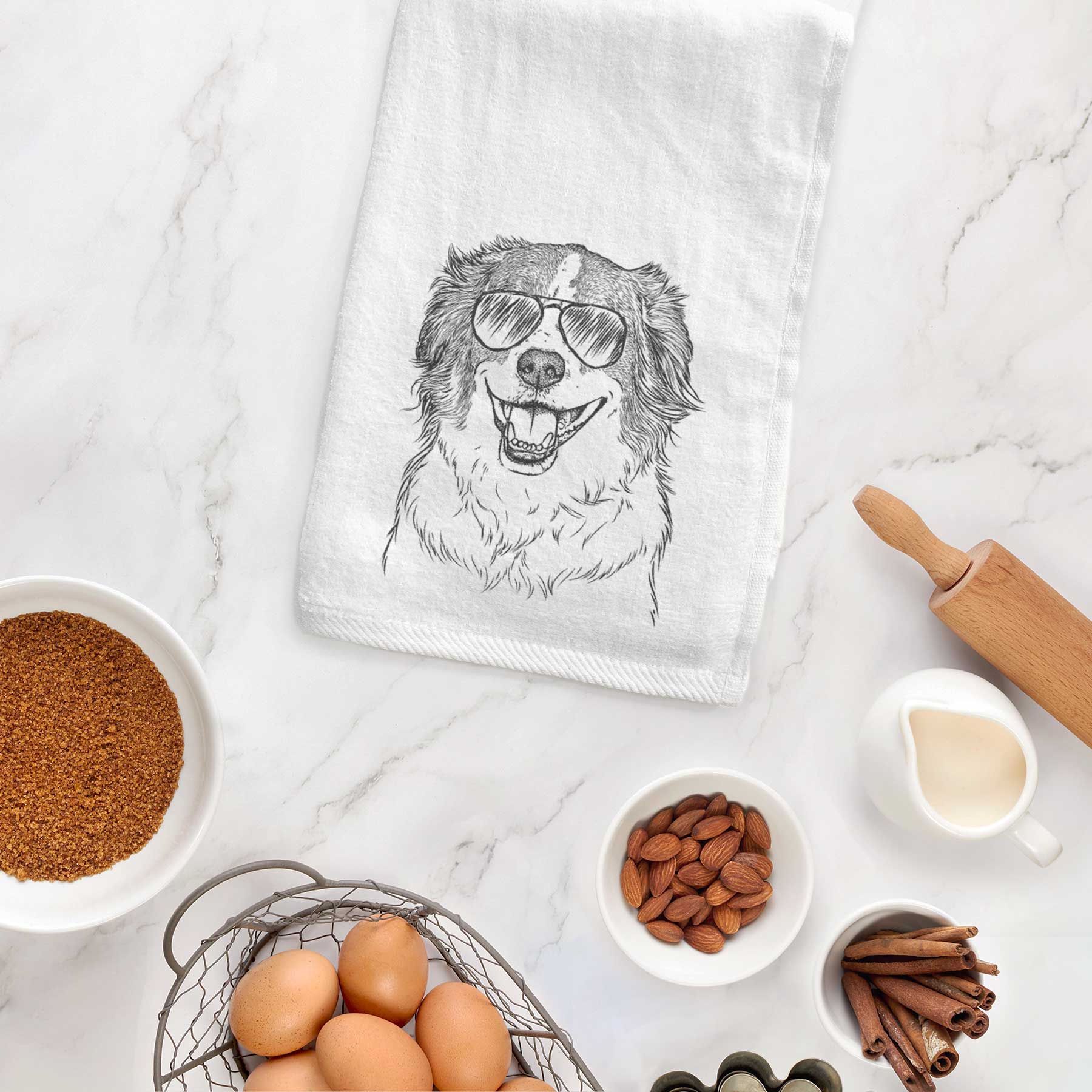 Belle the Australian Shepherd Mix Decorative Hand Towel