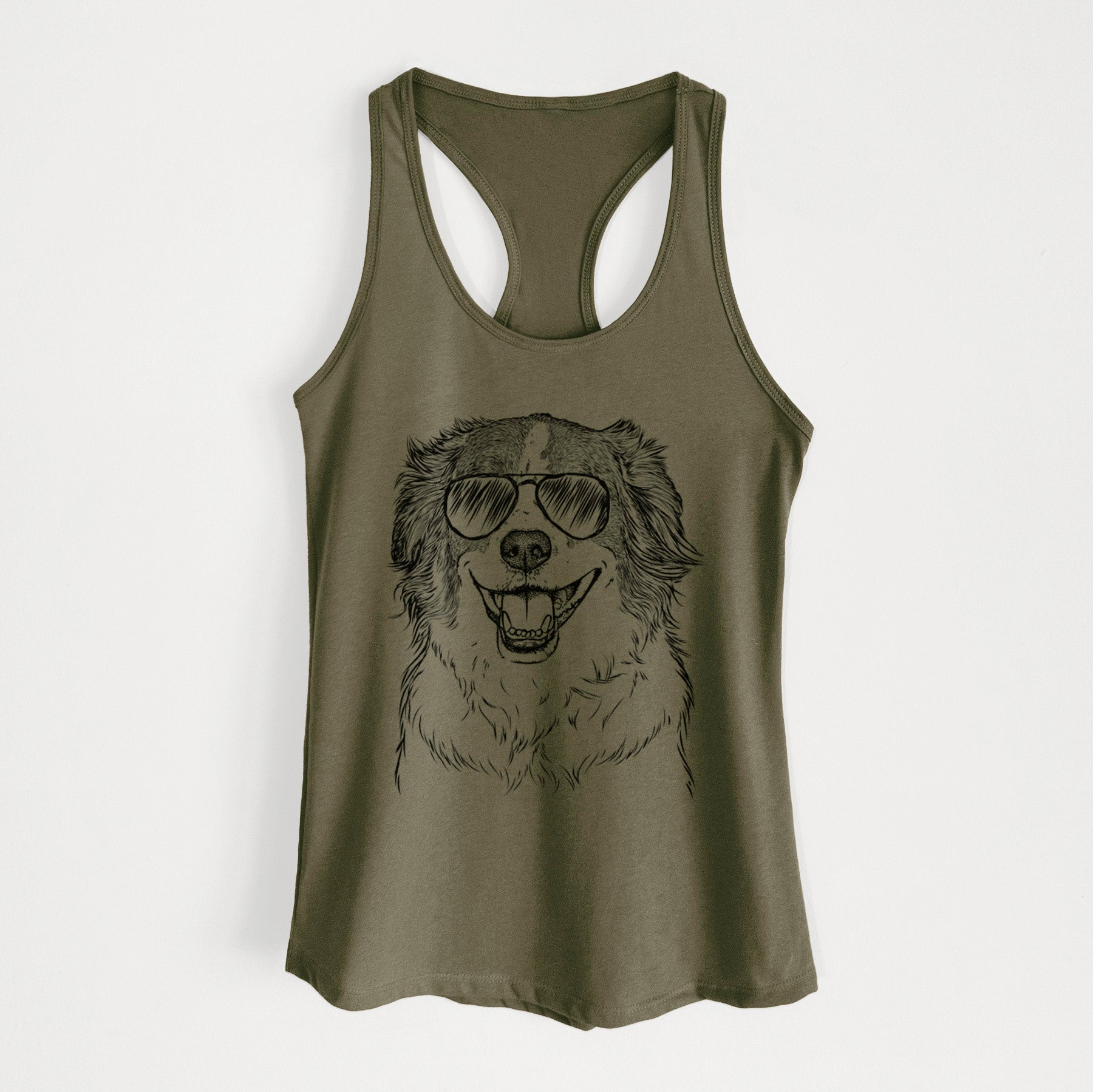 Belle the Australian Shepherd Mix - Women's Racerback Tanktop