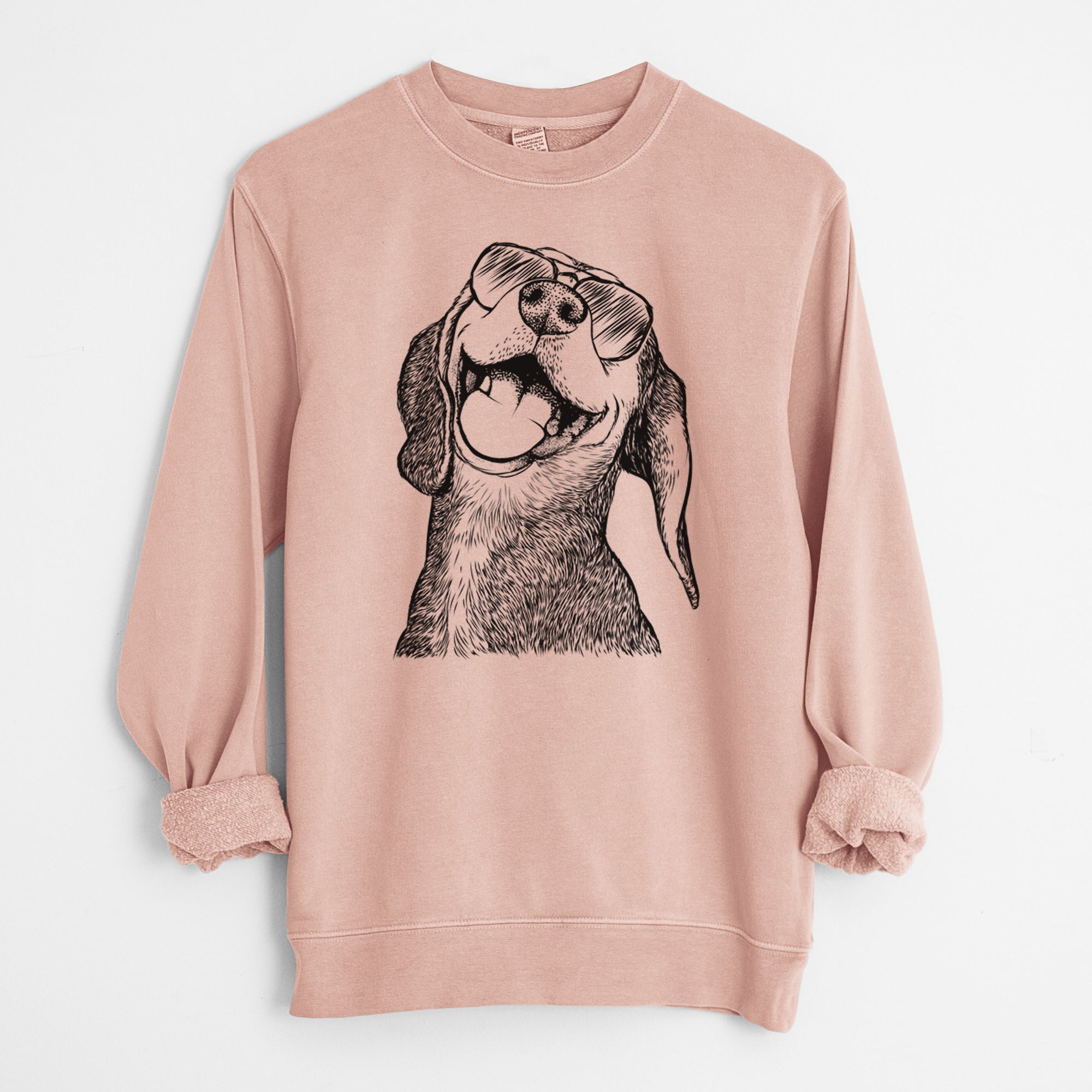 Aviator Belle the Hound Mix - Unisex Pigment Dyed Crew Sweatshirt