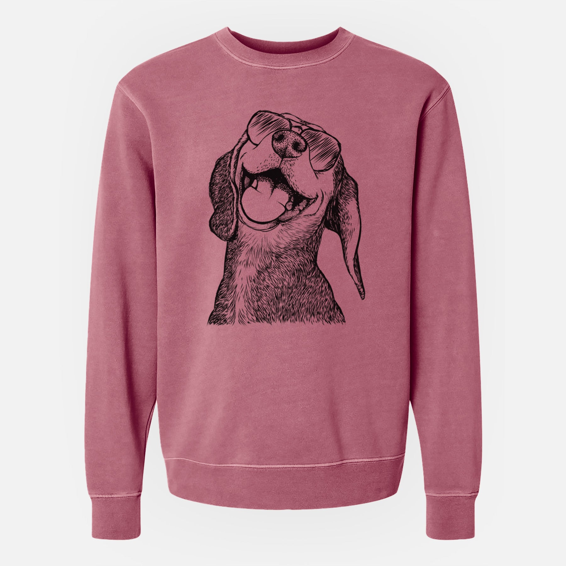 Aviator Belle the Hound Mix - Unisex Pigment Dyed Crew Sweatshirt