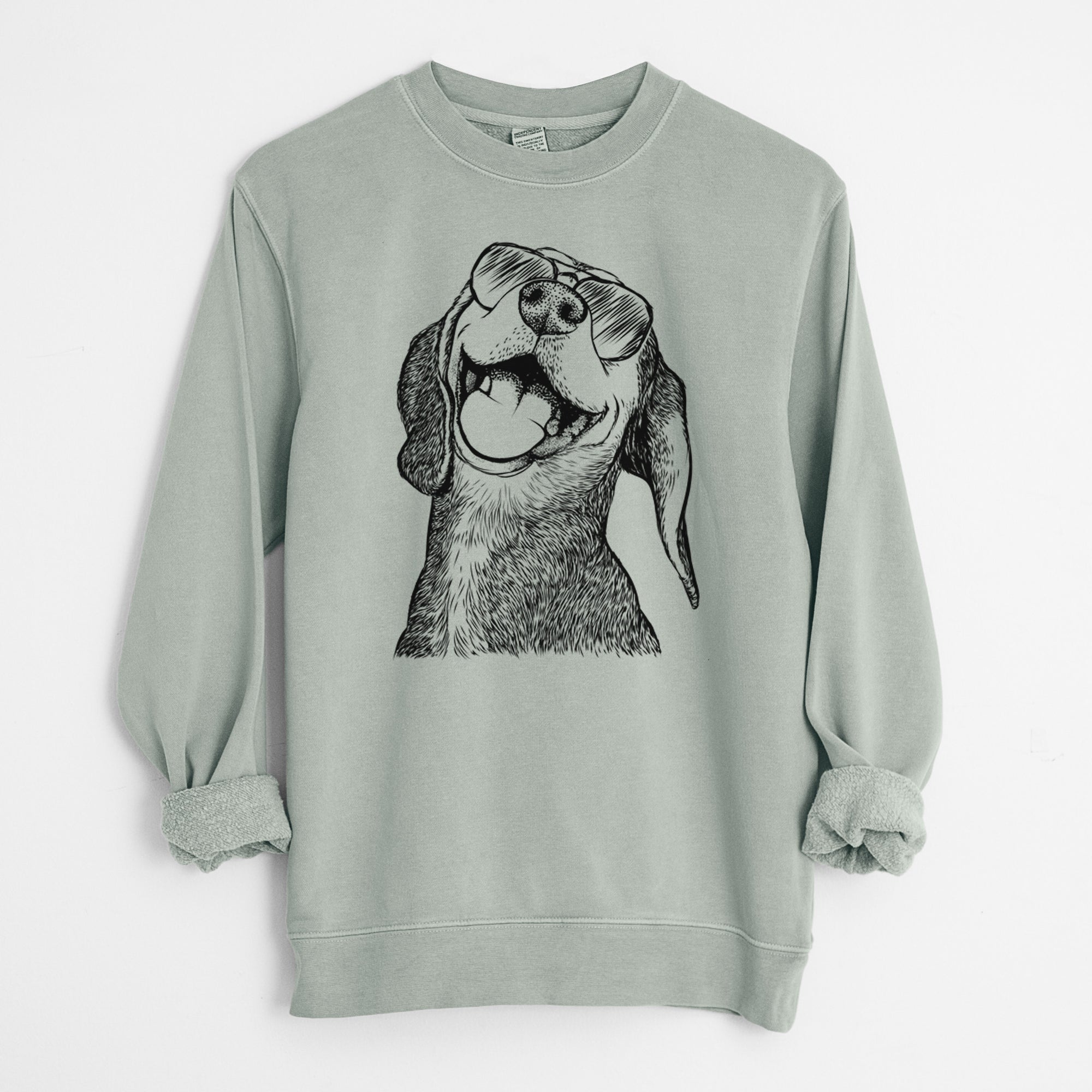 Aviator Belle the Hound Mix - Unisex Pigment Dyed Crew Sweatshirt