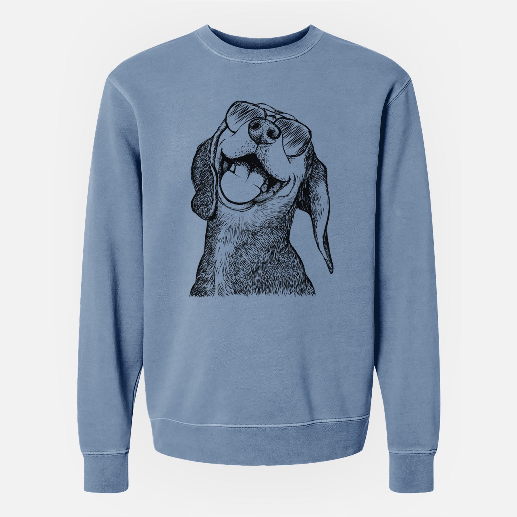 Aviator Belle the Hound Mix - Unisex Pigment Dyed Crew Sweatshirt