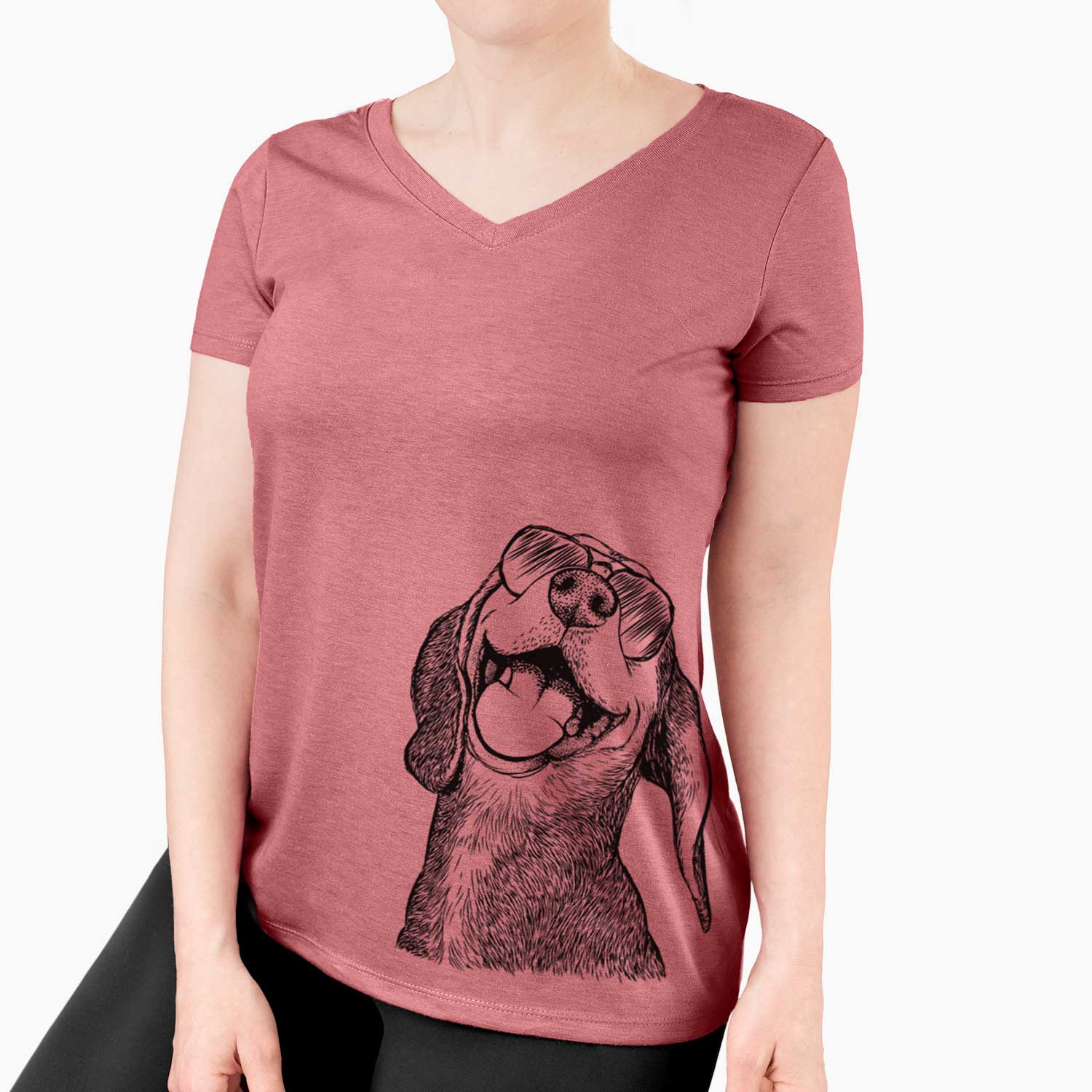 Aviator Belle the Hound Mix - Women's V-neck Shirt