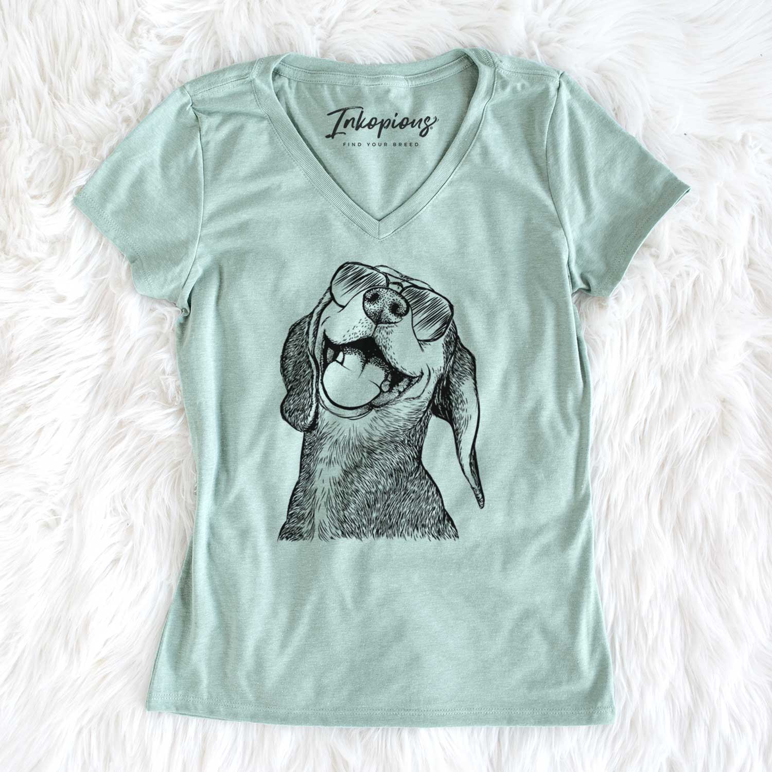 Aviator Belle the Hound Mix - Women's V-neck Shirt
