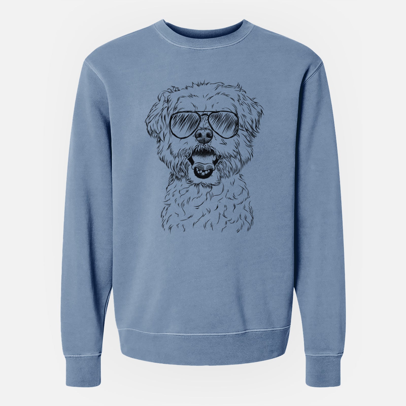 Aviator Belle the Maltipoo - Unisex Pigment Dyed Crew Sweatshirt