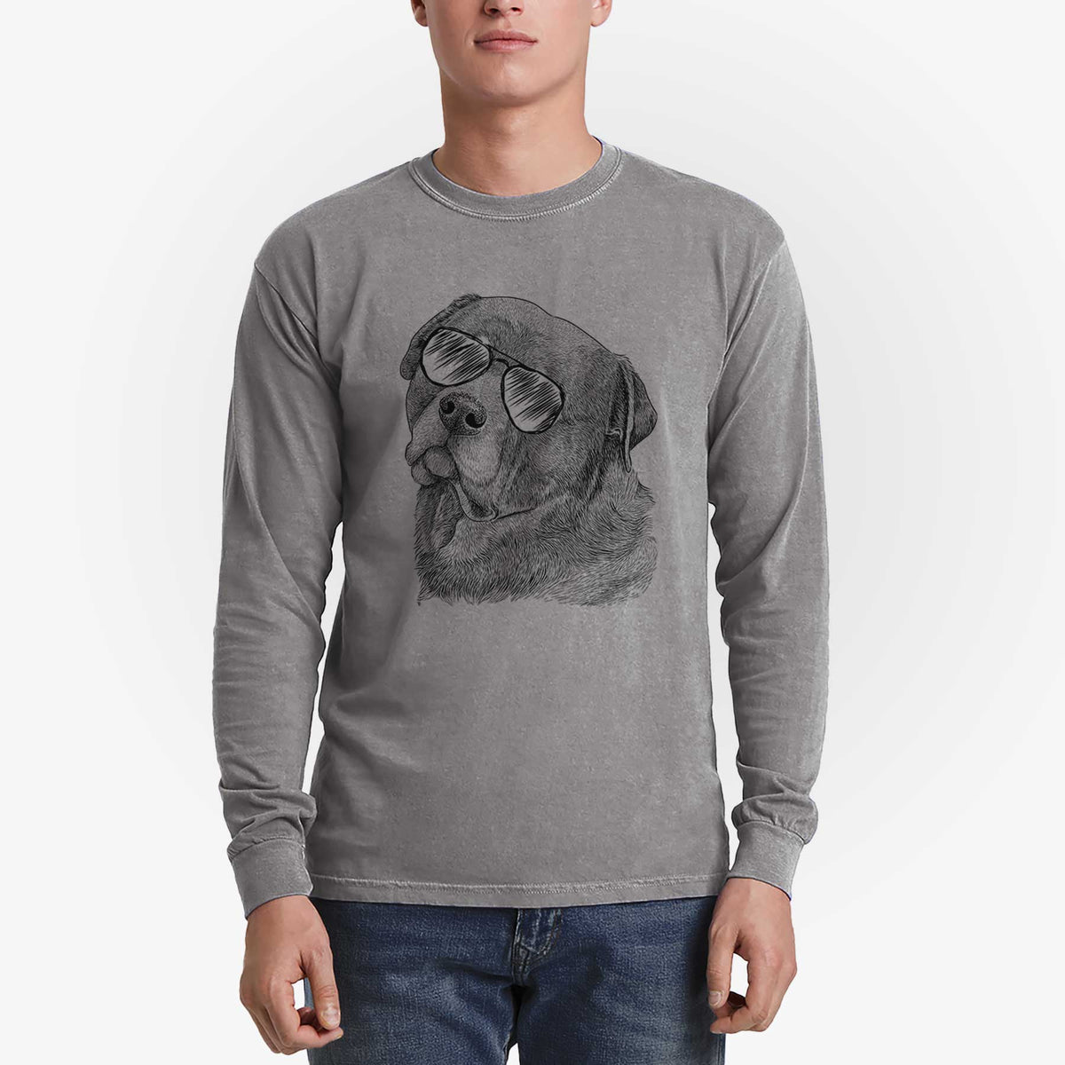 Aviators Bender the Rottweiler - Heavyweight 100% Cotton Long Sleeve