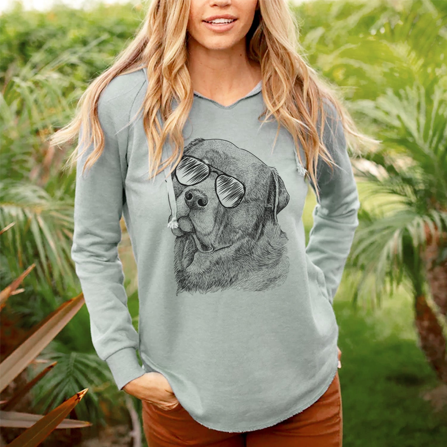 Aviator Bender the Rottweiler - Cali Wave Hooded Sweatshirt