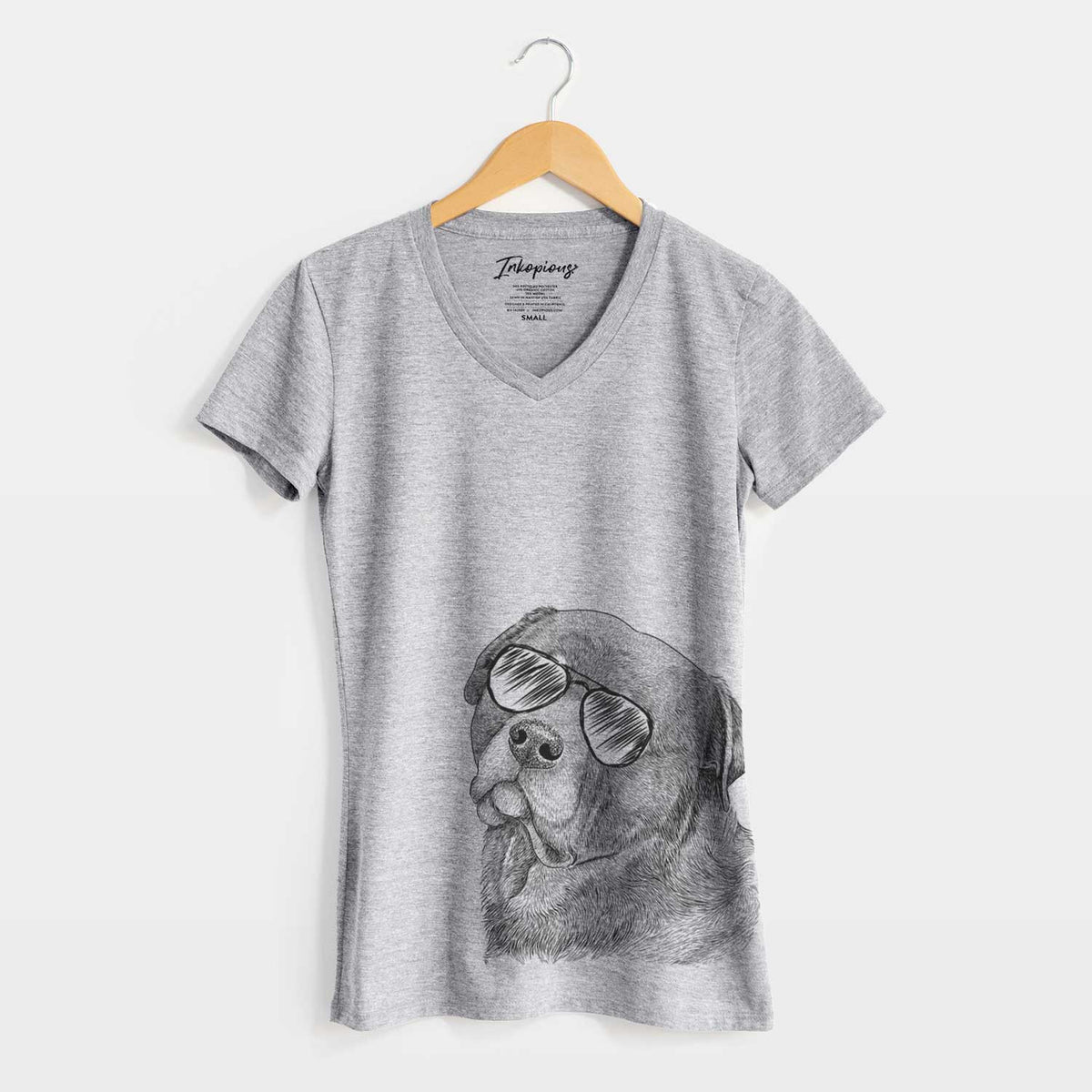 Aviator Bender the Rottweiler - Women&#39;s V-neck Shirt