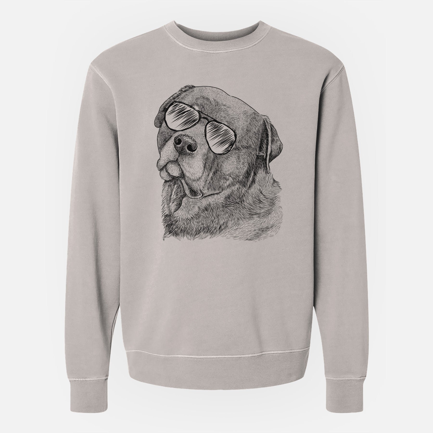 Aviator Bender the Rottweiler - Unisex Pigment Dyed Crew Sweatshirt