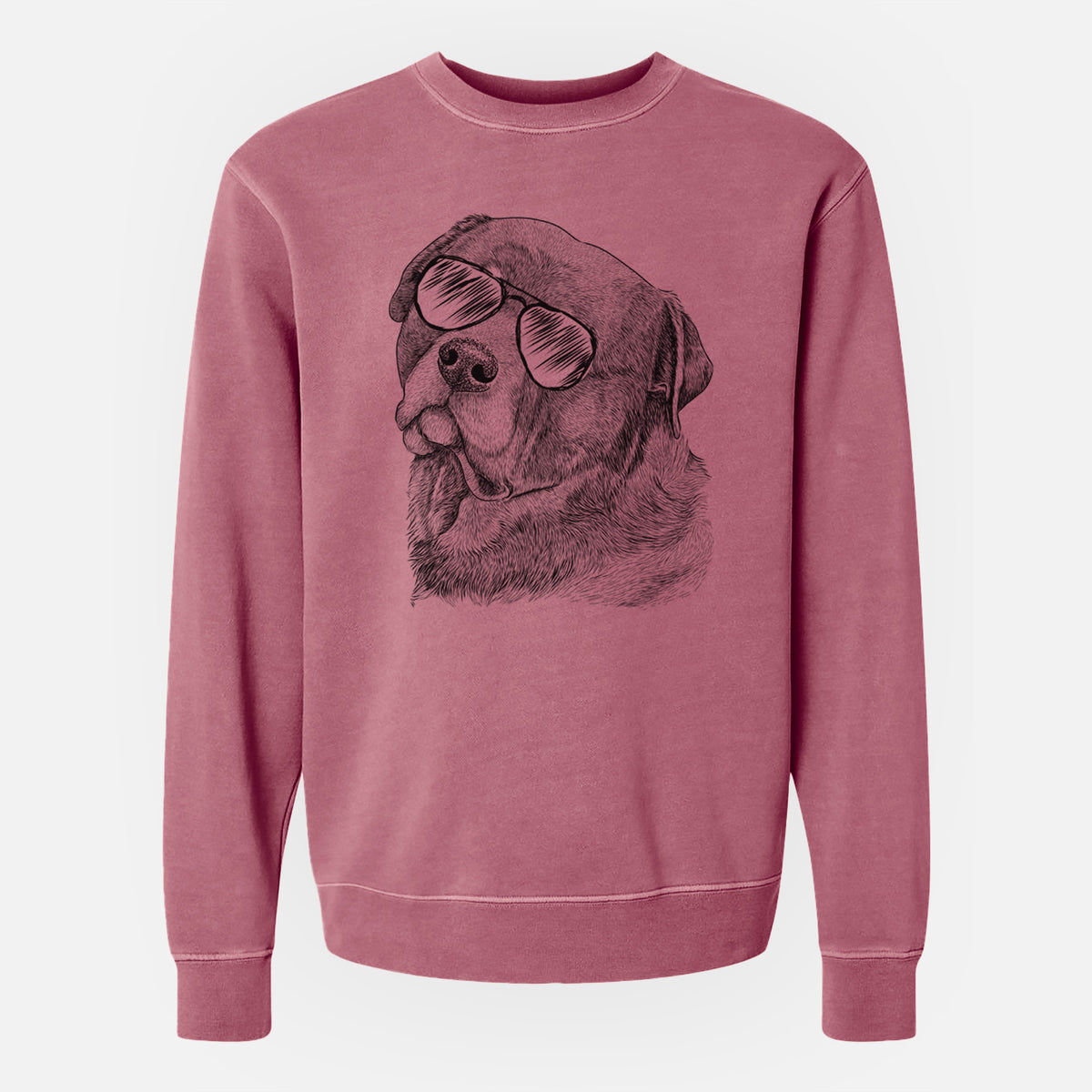Aviator Bender the Rottweiler - Unisex Pigment Dyed Crew Sweatshirt