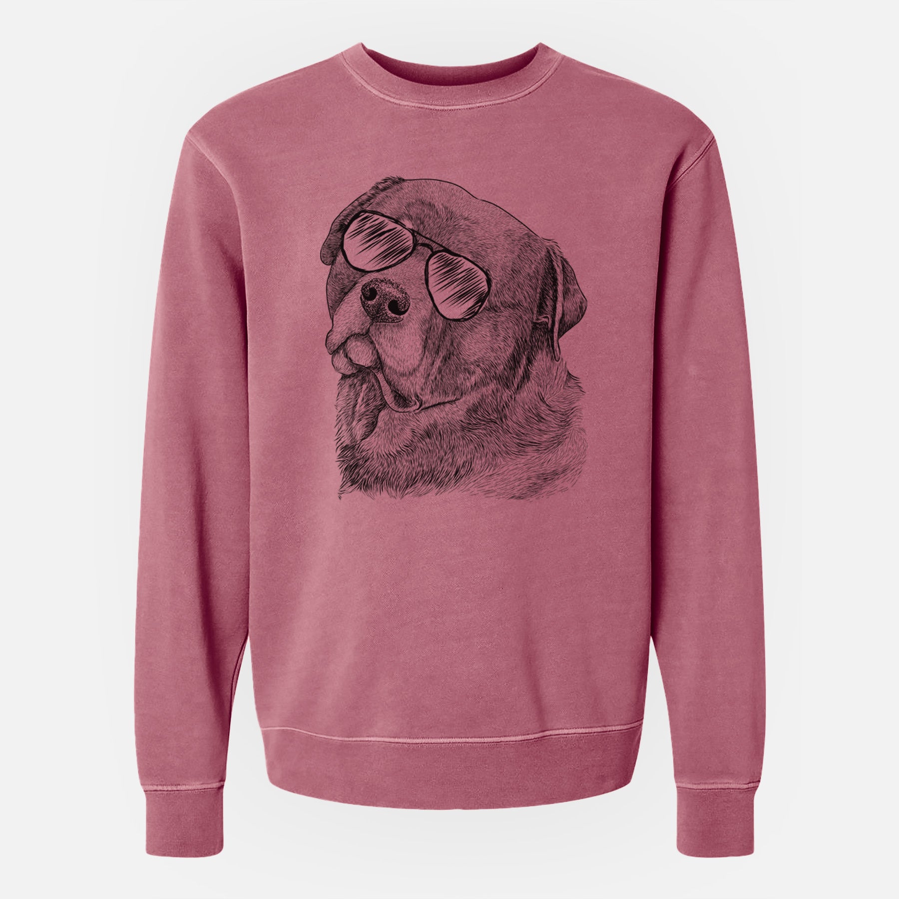 Aviator Bender the Rottweiler - Unisex Pigment Dyed Crew Sweatshirt