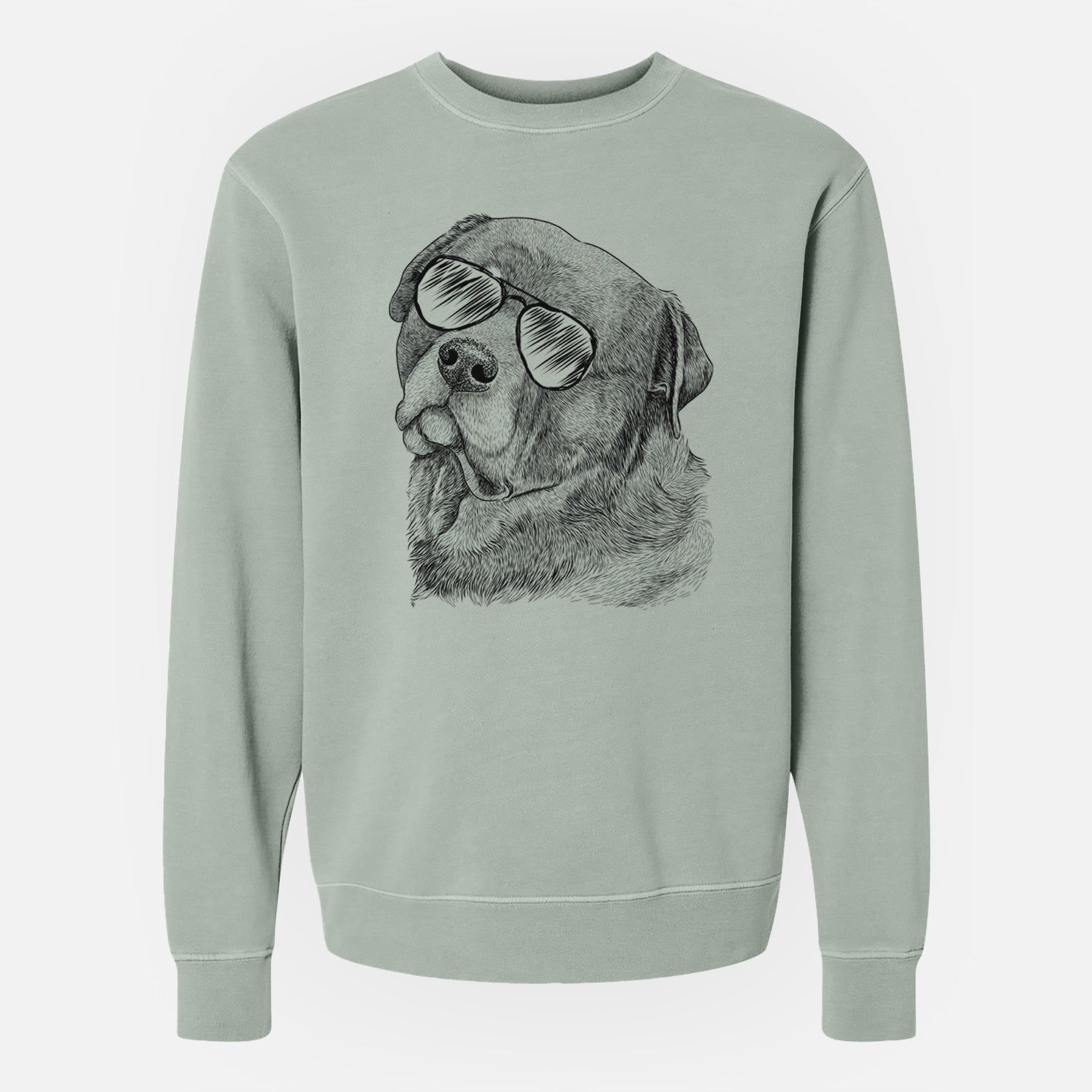 Aviator Bender the Rottweiler - Unisex Pigment Dyed Crew Sweatshirt