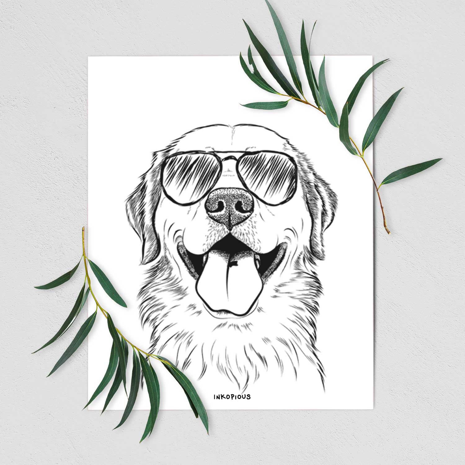 Bennett the Golden Retriever Art Print