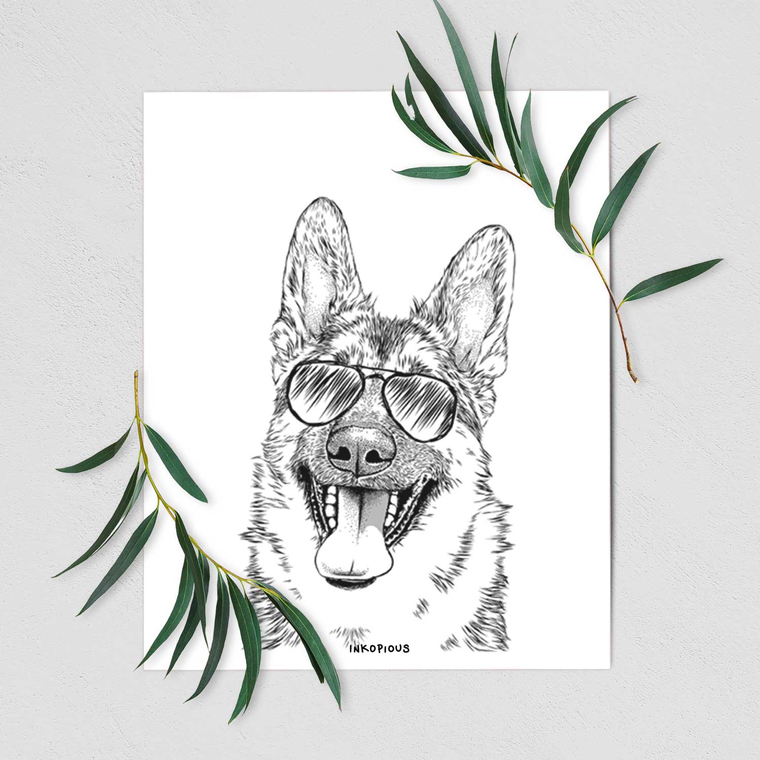 Benson the German Shepherd Art Print