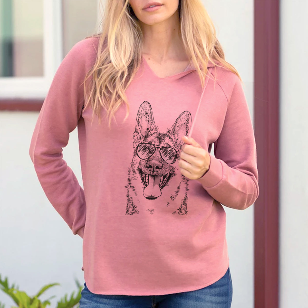 Aviator Benson the German Shepherd - Cali Wave Hooded Sweatshirt