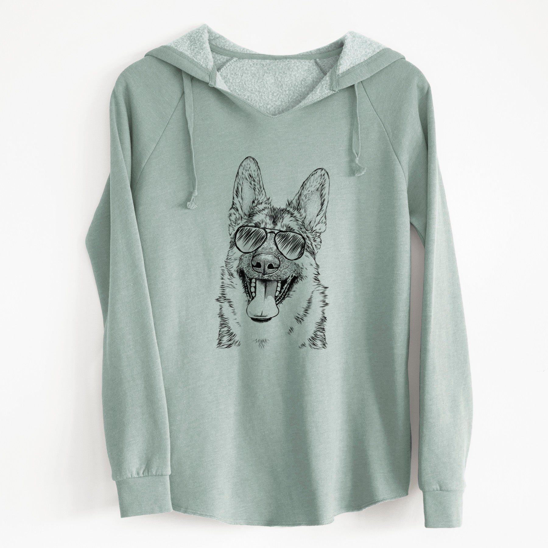 Aviator Benson the German Shepherd - Cali Wave Hooded Sweatshirt