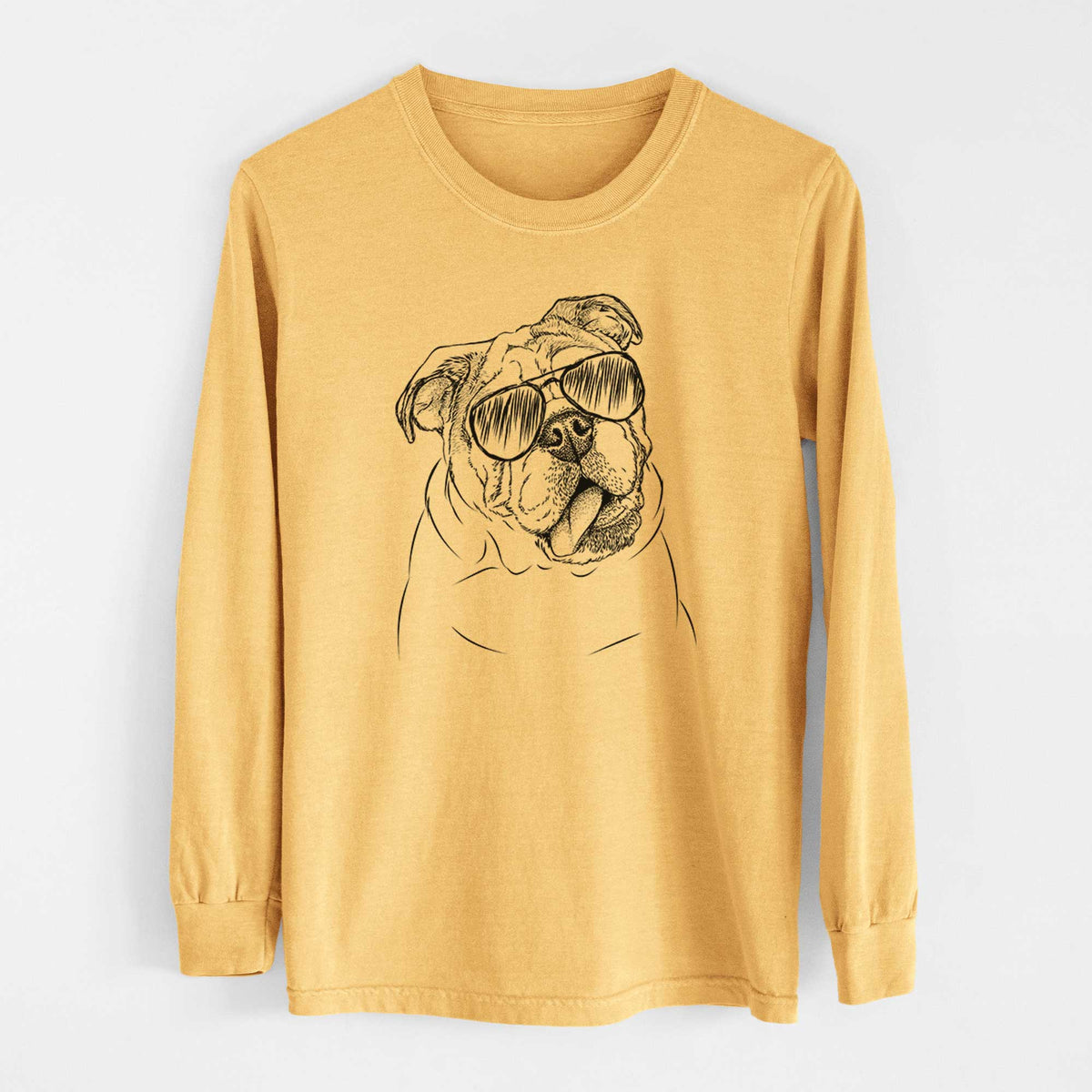 Aviators Benson the English Bulldog - Heavyweight 100% Cotton Long Sleeve