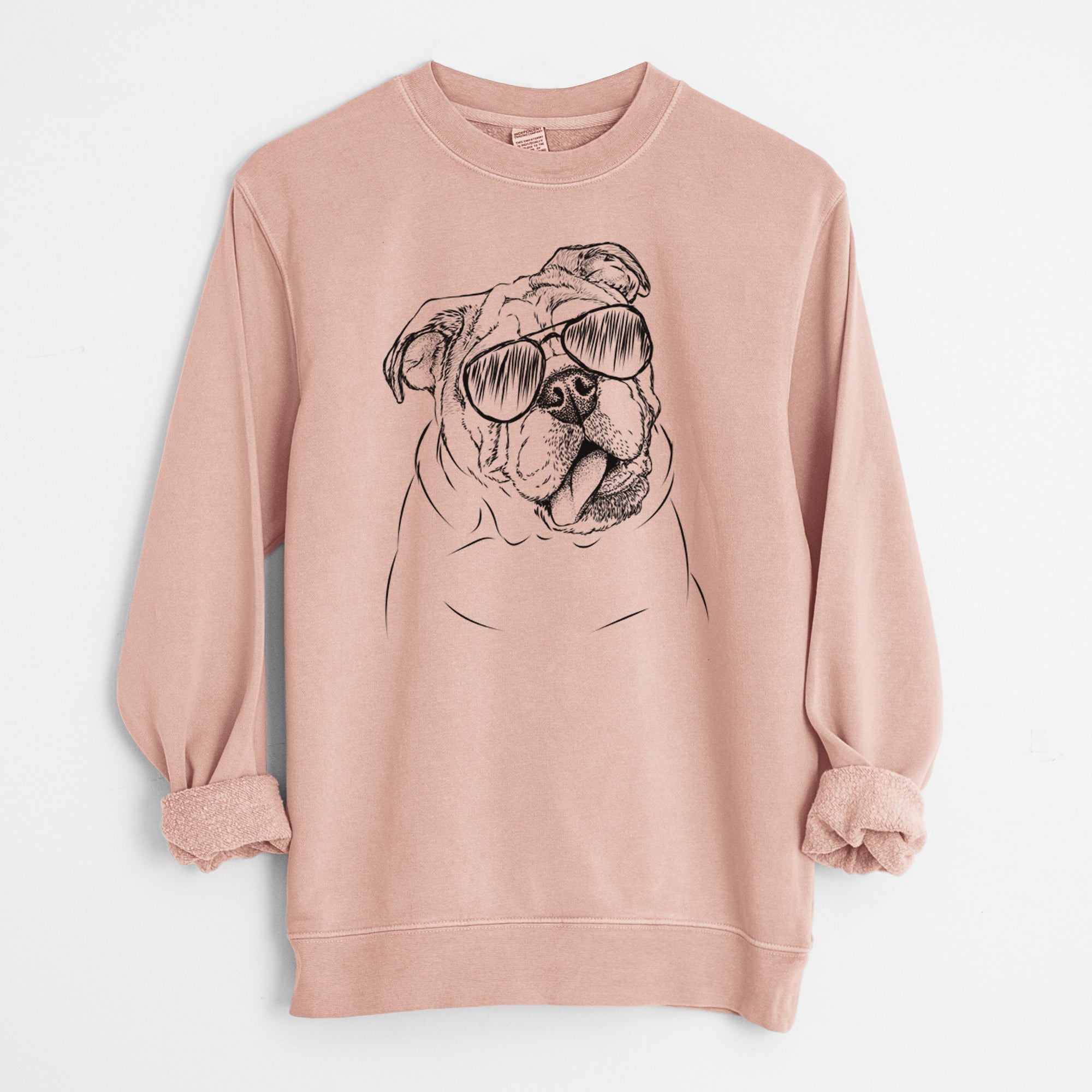 Aviator Benson the English Bulldog - Unisex Pigment Dyed Crew Sweatshirt