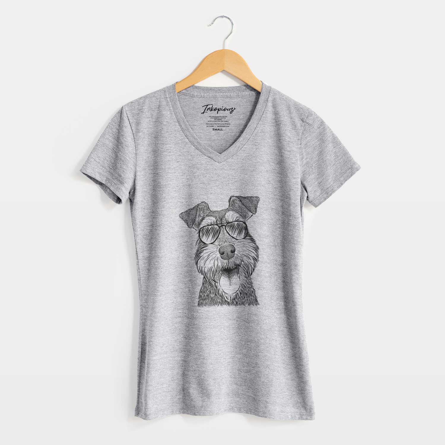 Aviator Bernadette the Mini Schnauzer - Women's V-neck Shirt