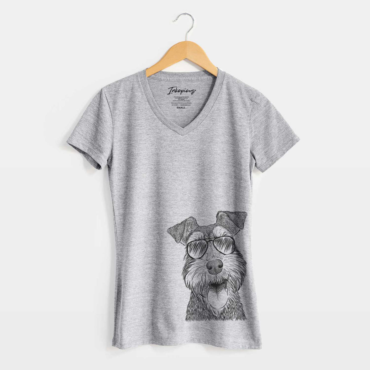 Aviator Bernadette the Mini Schnauzer - Women&#39;s V-neck Shirt