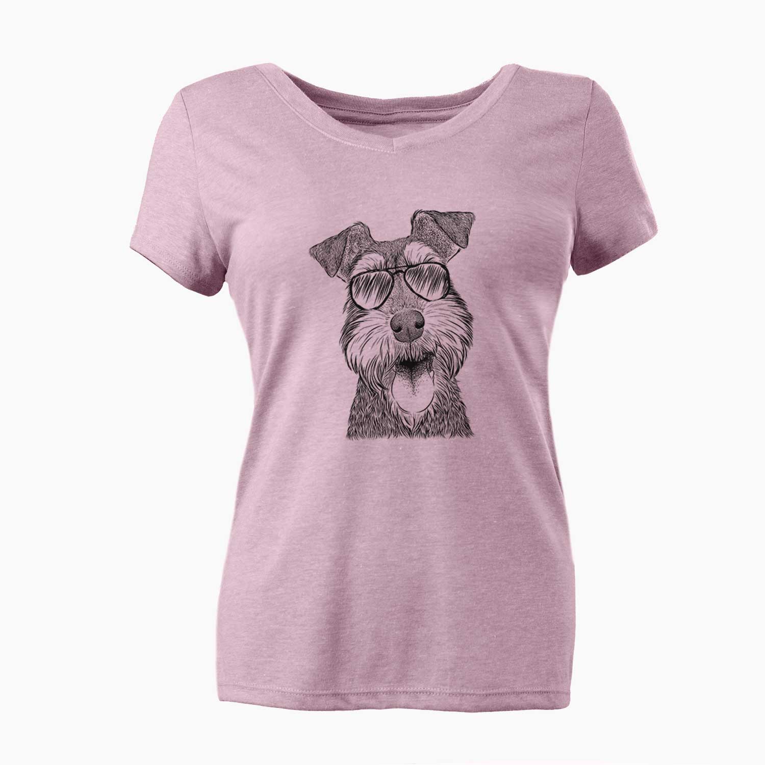 Aviator Bernadette the Mini Schnauzer - Women's V-neck Shirt