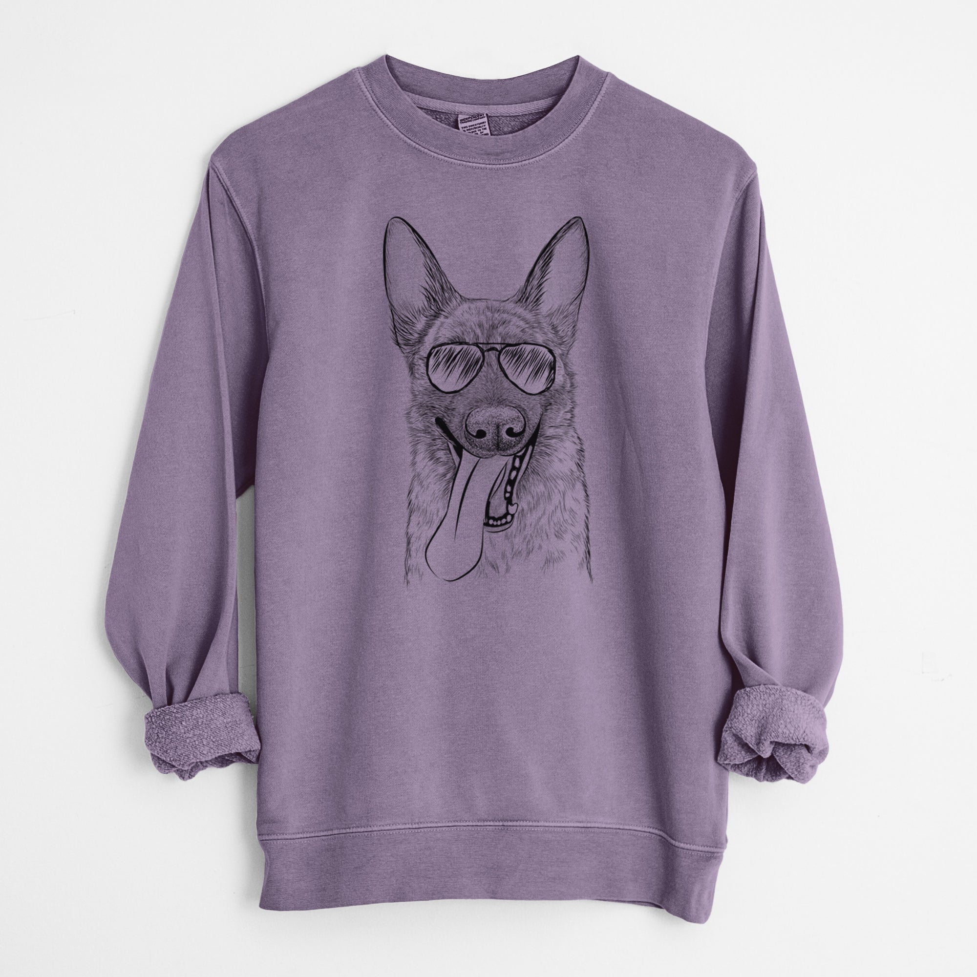 Aviator Bessa the Dutch Shepherd - Unisex Pigment Dyed Crew Sweatshirt