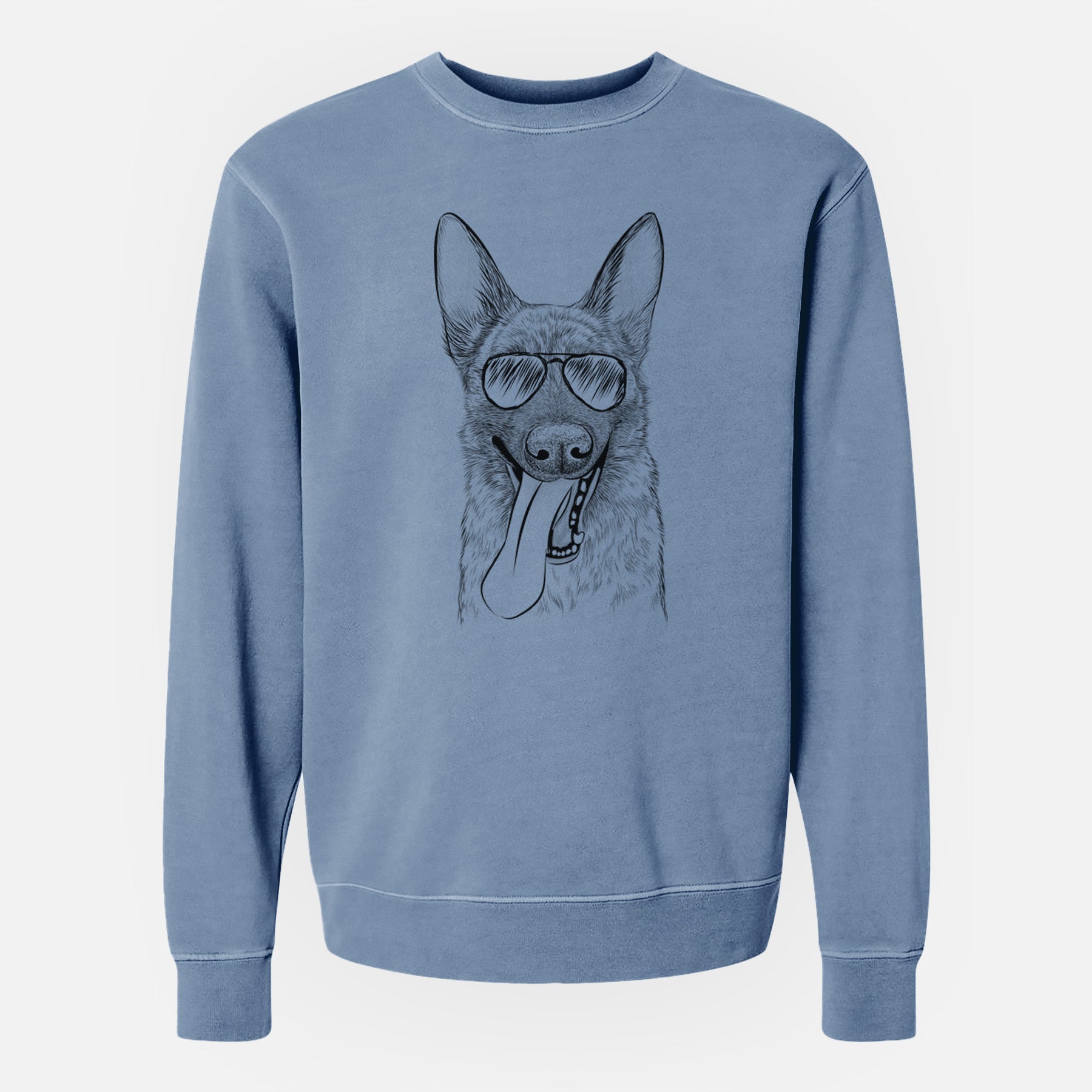 Aviator Bessa the Dutch Shepherd - Unisex Pigment Dyed Crew Sweatshirt