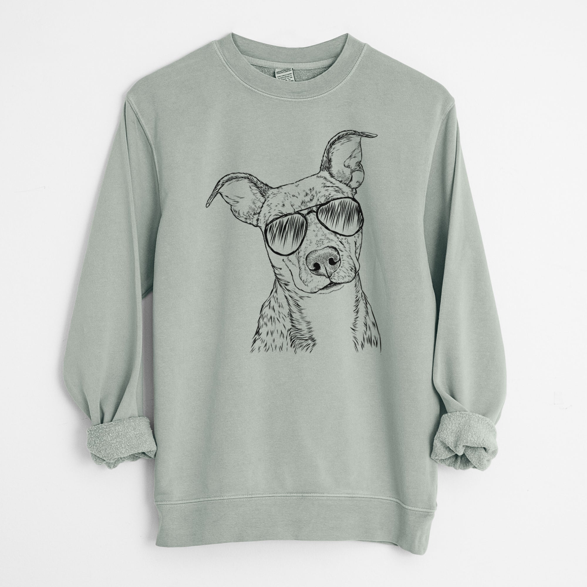 Aviator Bianca the Mixed Breed - Unisex Pigment Dyed Crew Sweatshirt
