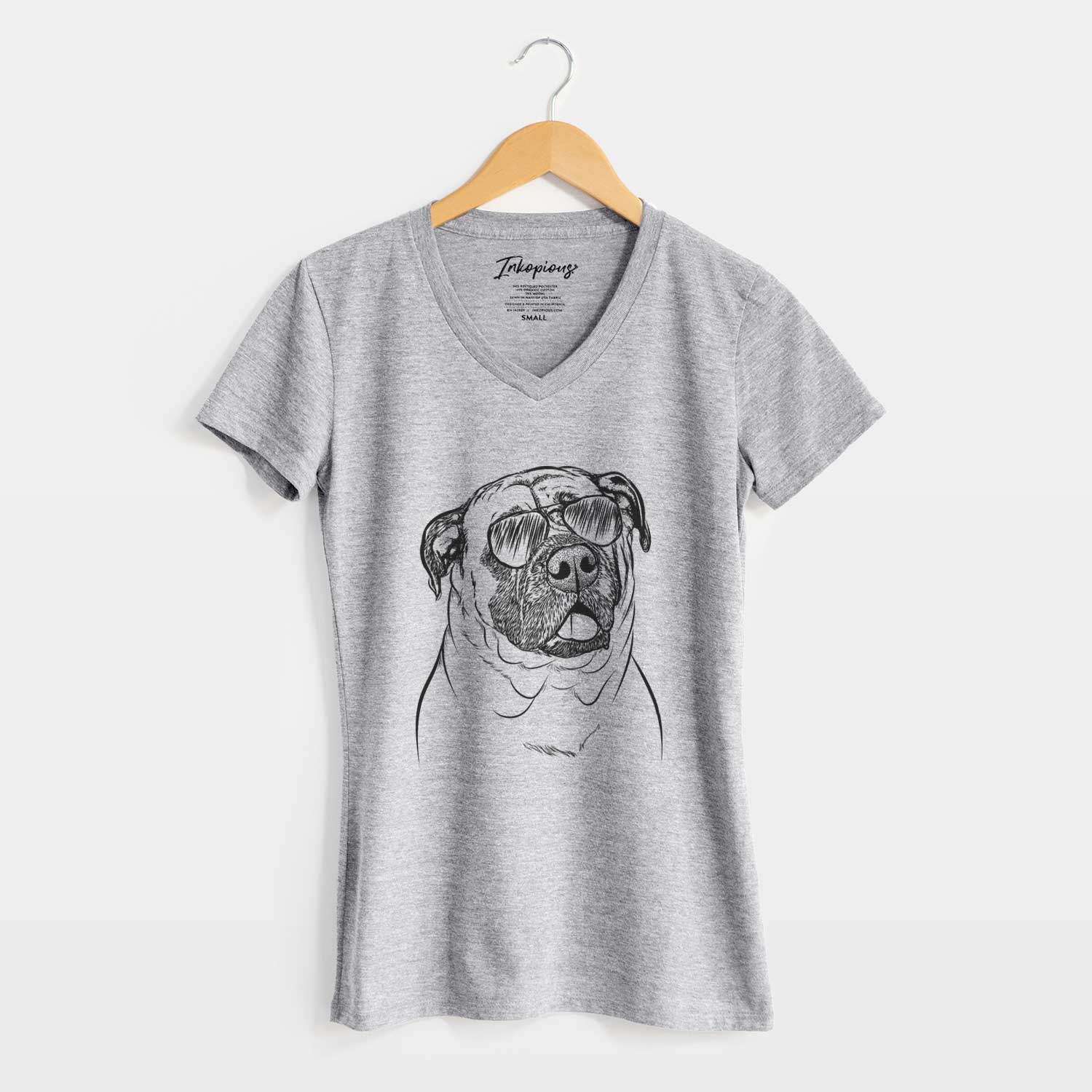 Aviator Big P the English Mastiff - Women's V-neck Shirt