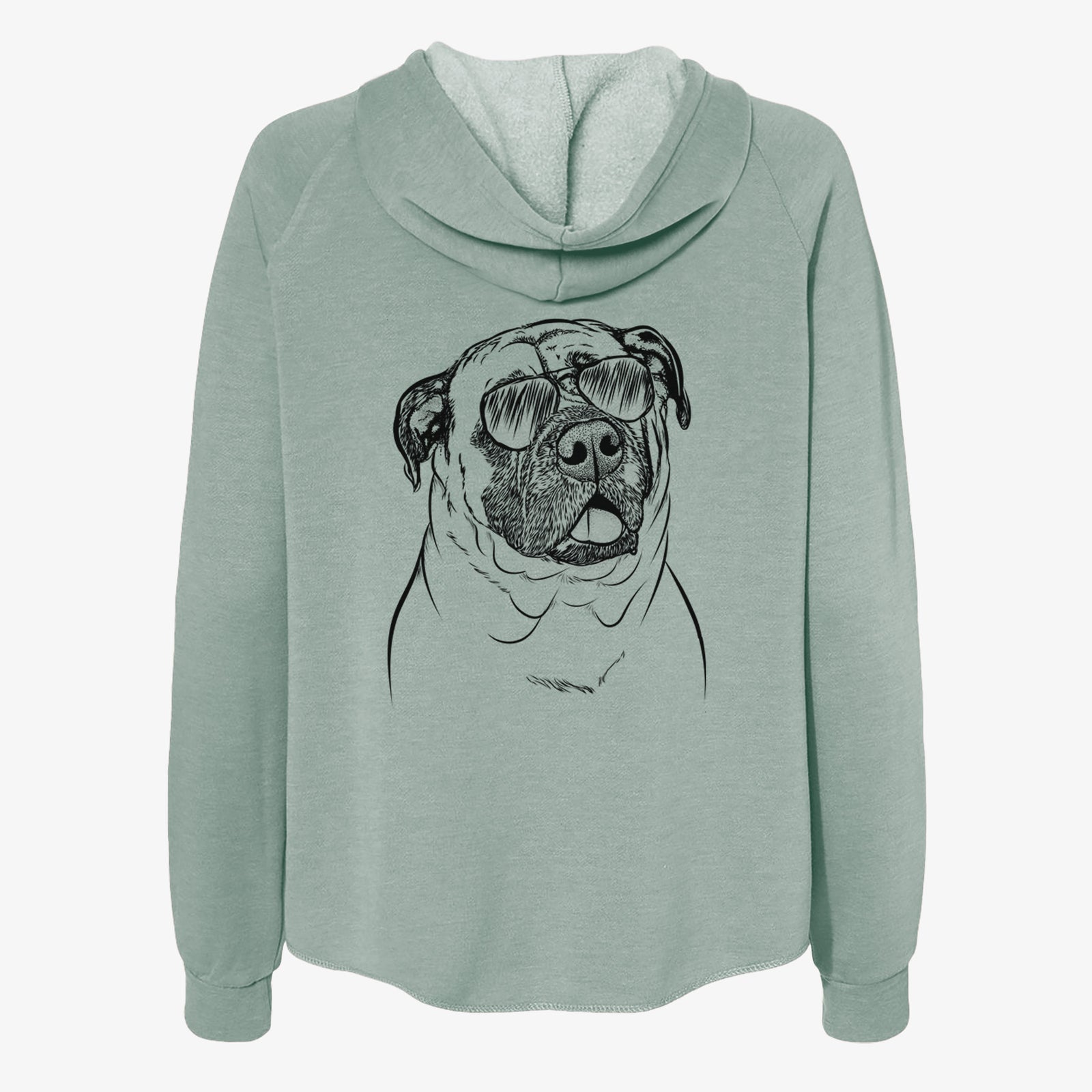Big P the English Mastiff - Women's Cali Wave Zip-Up Sweatshirt
