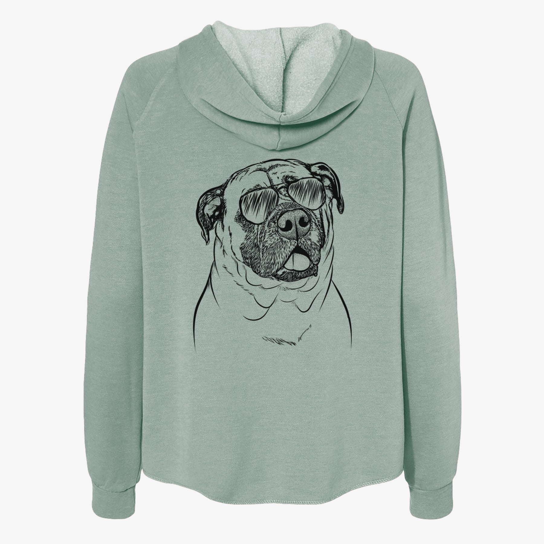 Big P the English Mastiff - Women's Cali Wave Zip-Up Sweatshirt