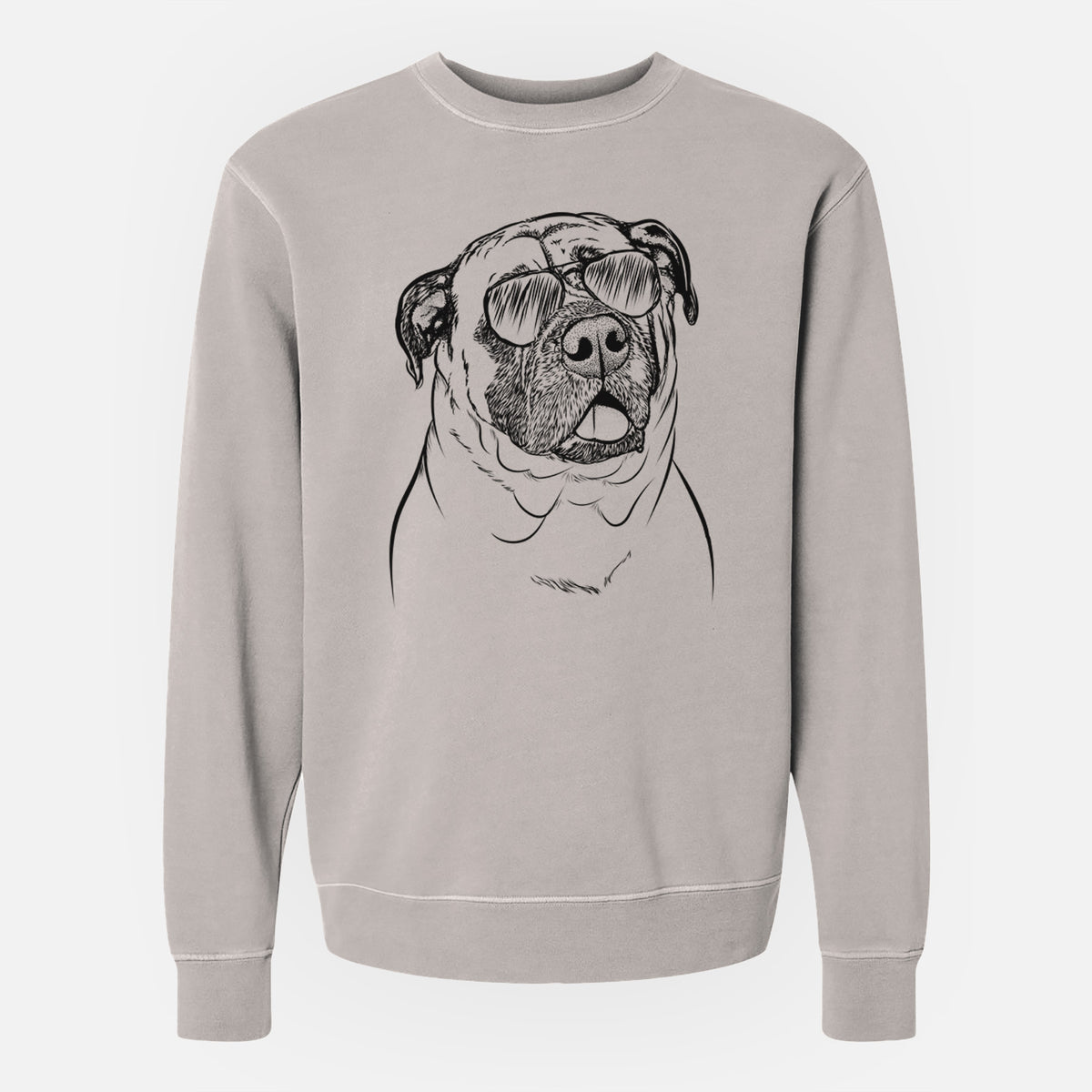 Aviator Big P the English Mastiff - Unisex Pigment Dyed Crew Sweatshirt